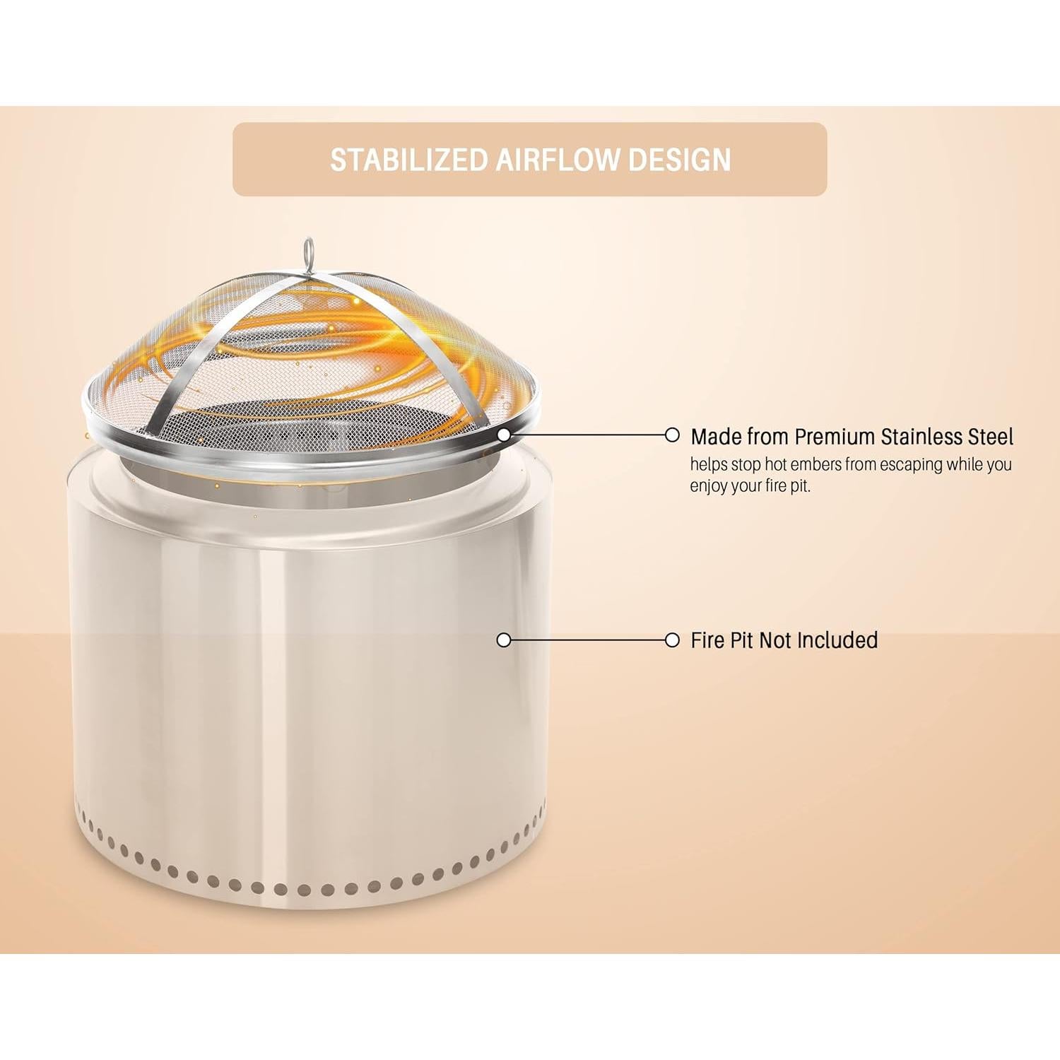 Cubierta de Chispas COSPARX para Fogata Bonfire Acero Inoxidable