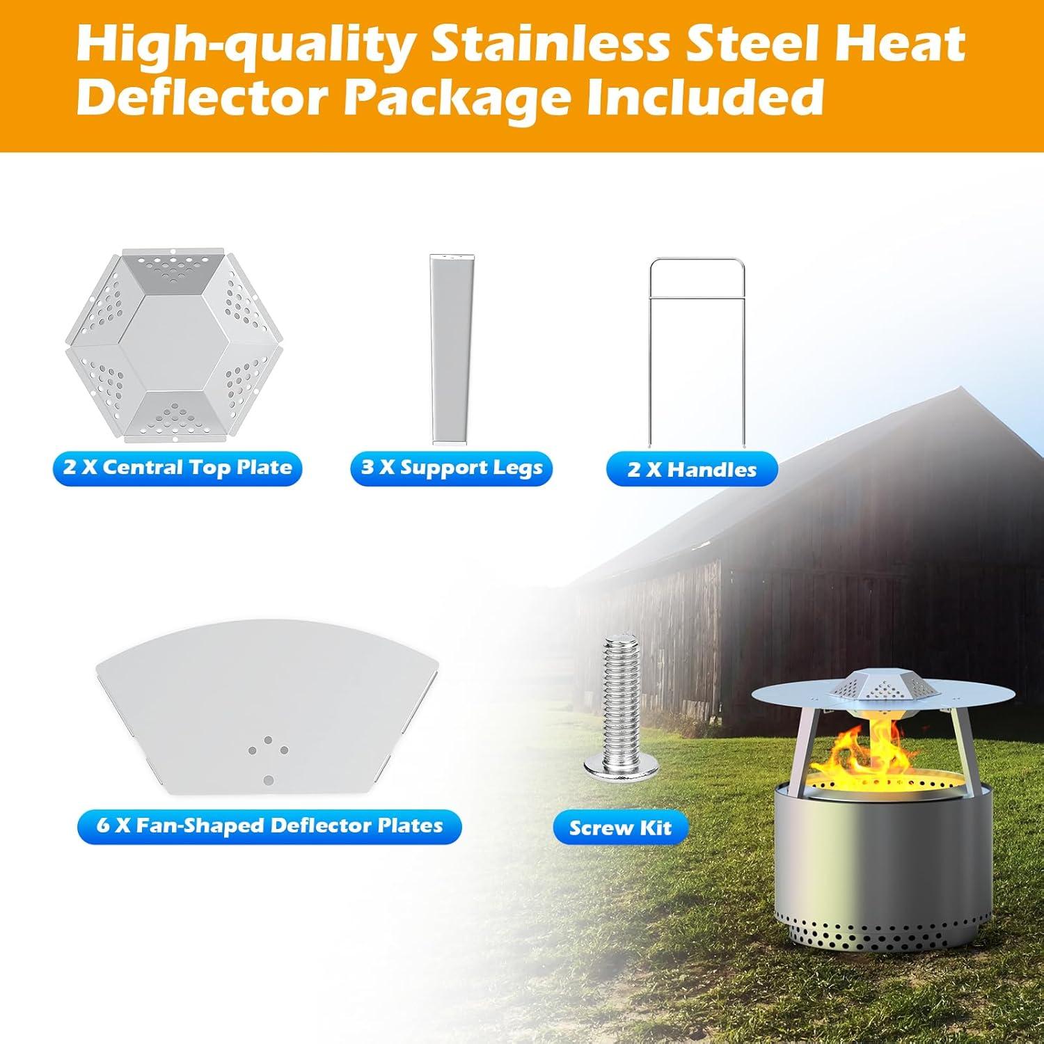 Deflector de Calor BBQ-PLUS para Fogata Solo Stove 19"