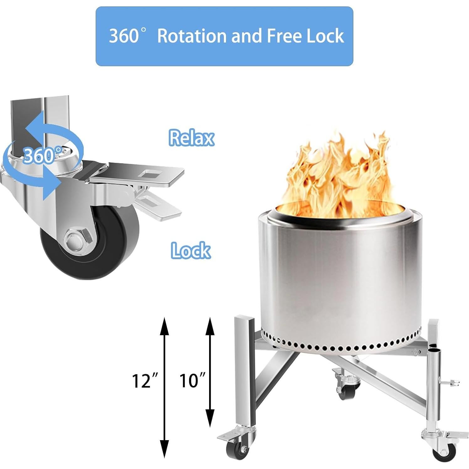 Soporte para Fogata Universal Acero Inoxidable 15-27"
