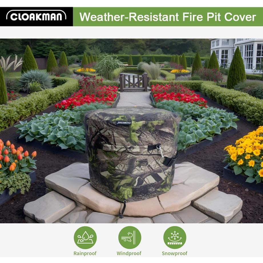 Cubierta para Fogata Cloakman 53.34 cm Impermeable Patrón Hoja