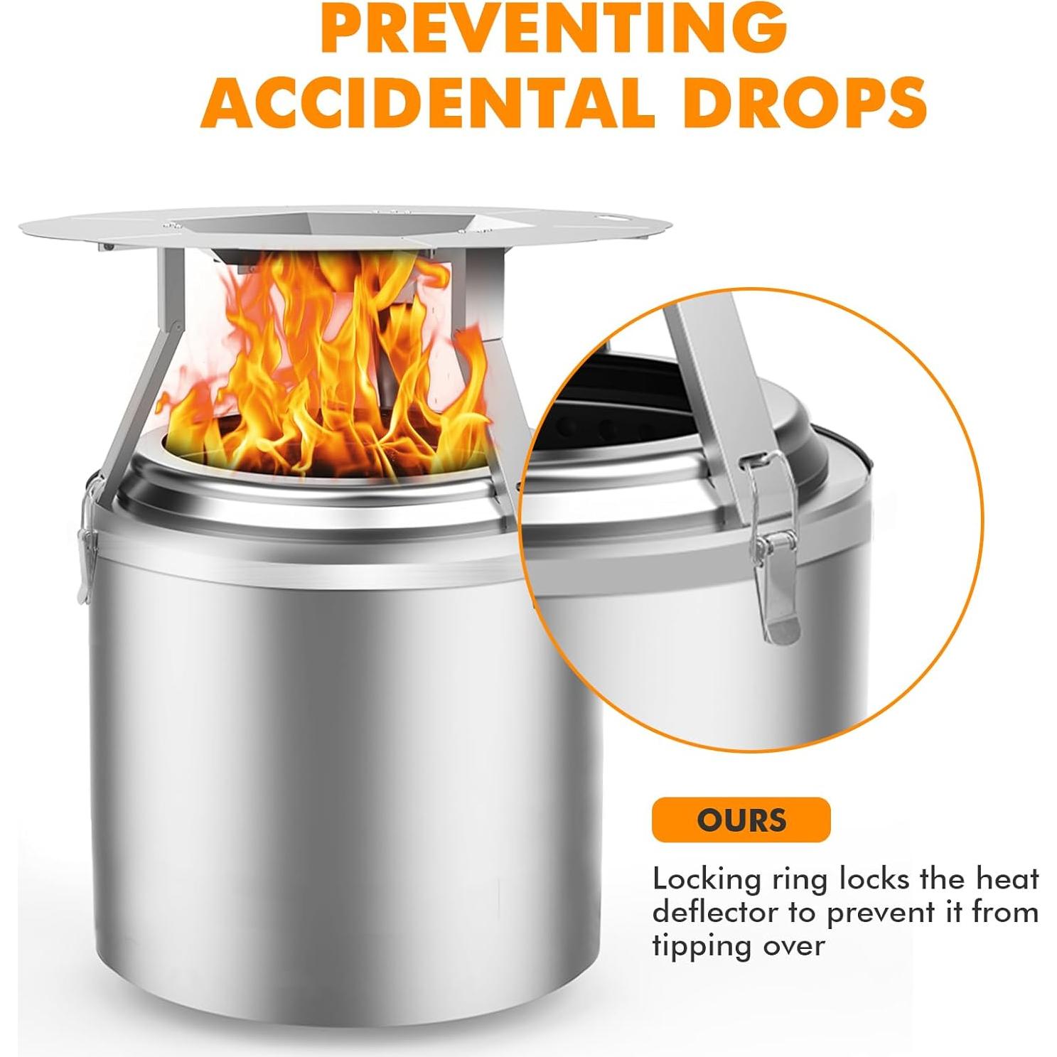 Deflector de Calor Dirza para Fogón Bonfire 49.5 cm Acero Inoxidable