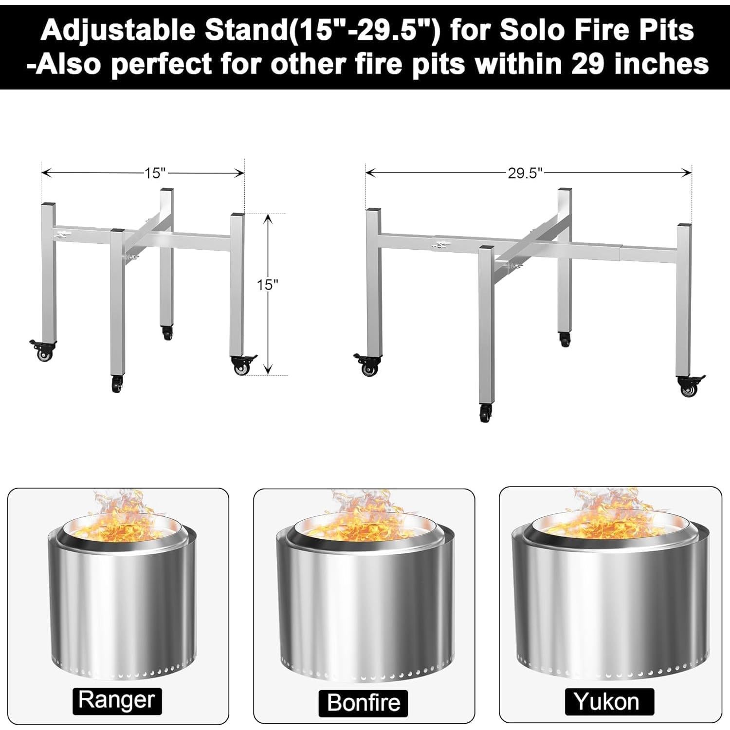 Soporte Universal para Fogata BBQ-PLUS 15-27" con Ruedas