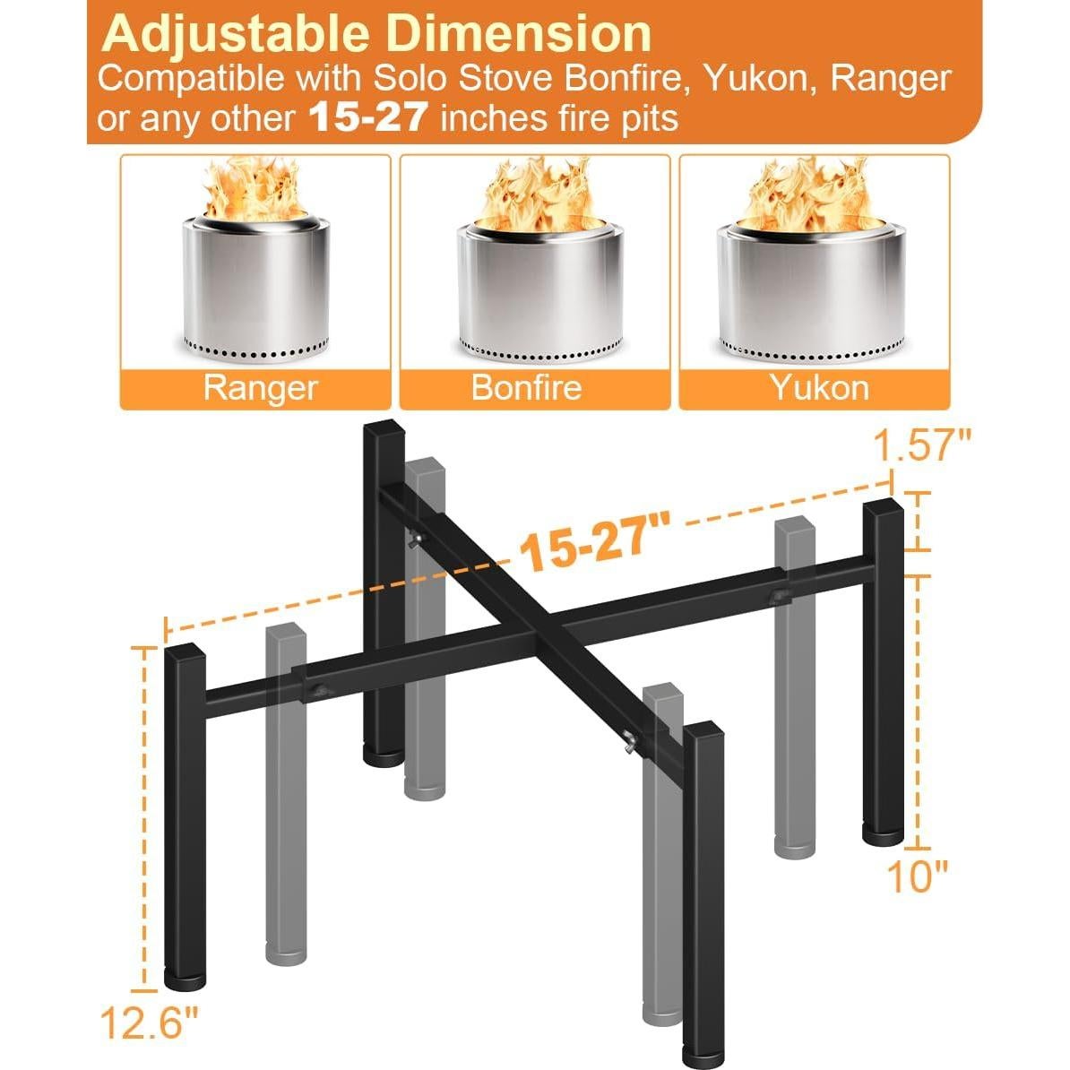 Soporte Universal para Fogata Garbuildman 15-27" Negro