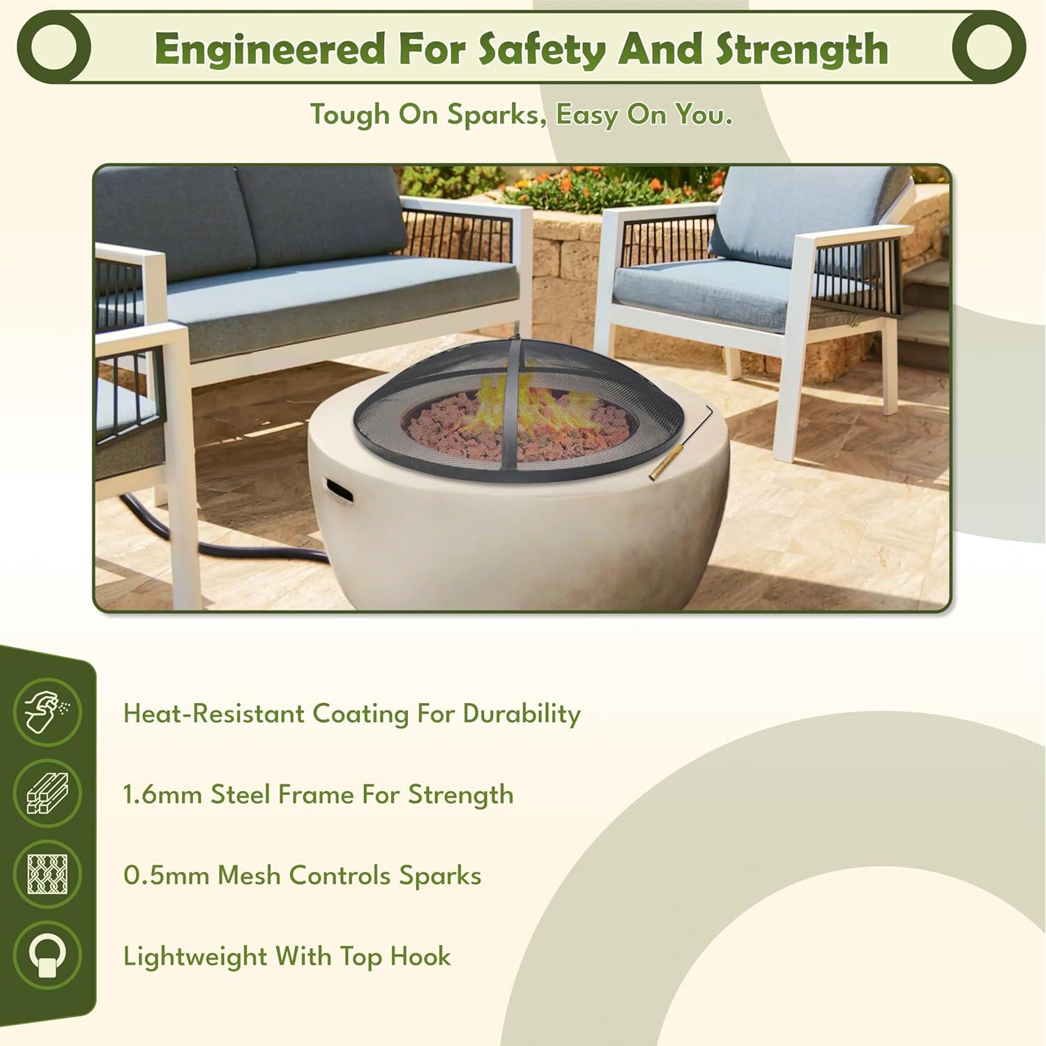 Pantalla de Chispas FEBTECH 46 cm para Fogata Redonda