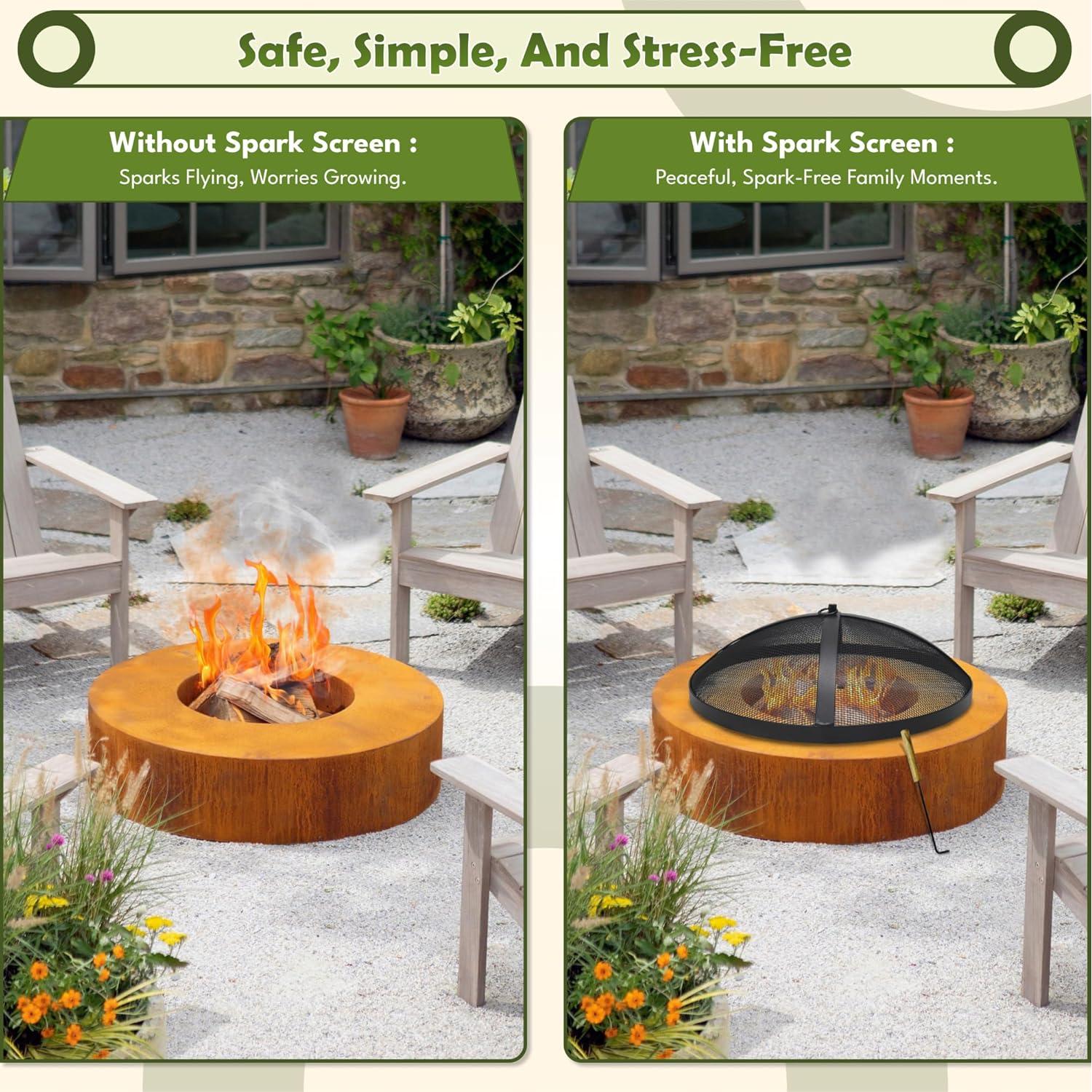 Pantalla de Chispas FEBTECH 46 cm para Fogata Redonda