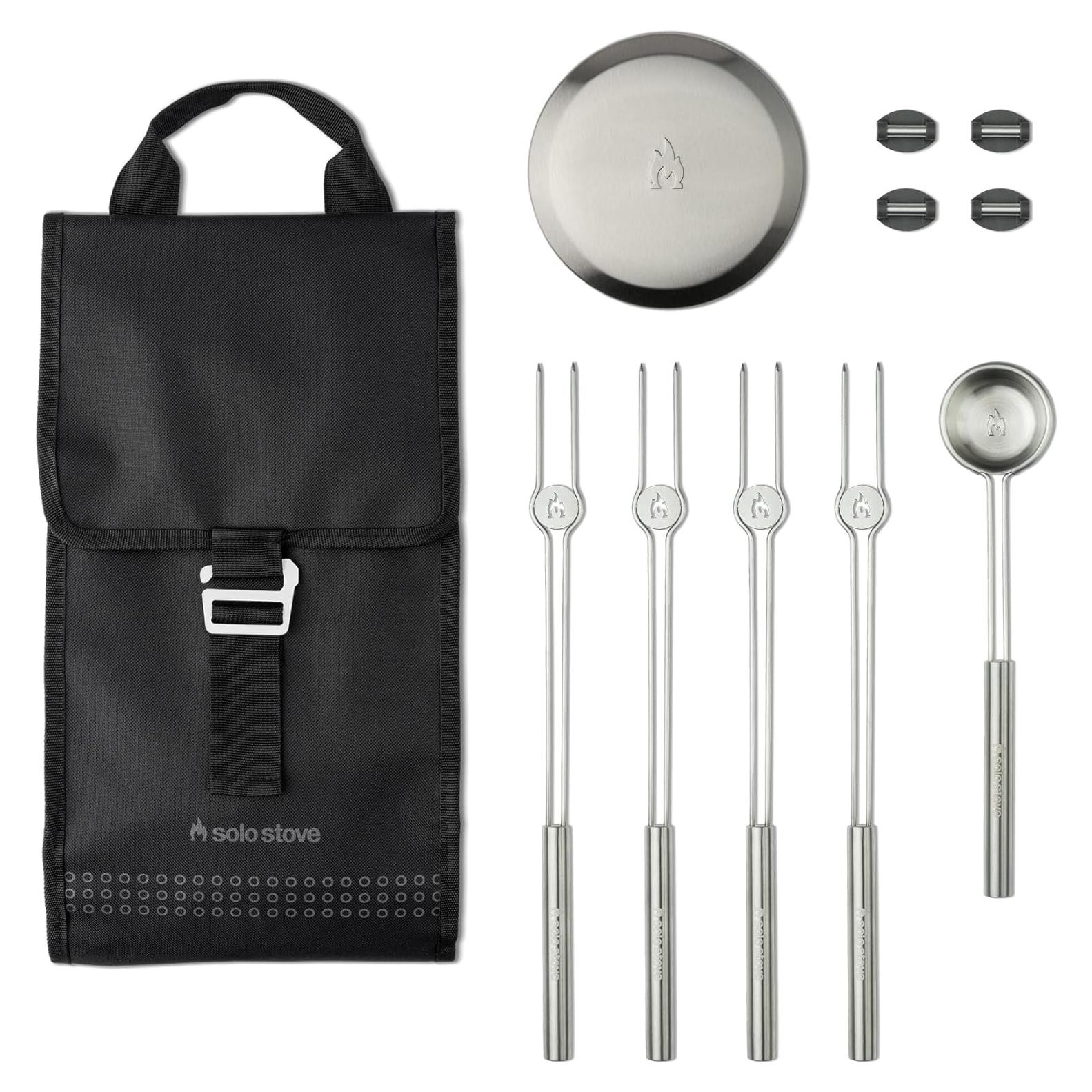 Paquete de Accesorios Mesa Solo Stove | 4 Palitos Inoxidable + Cucharón