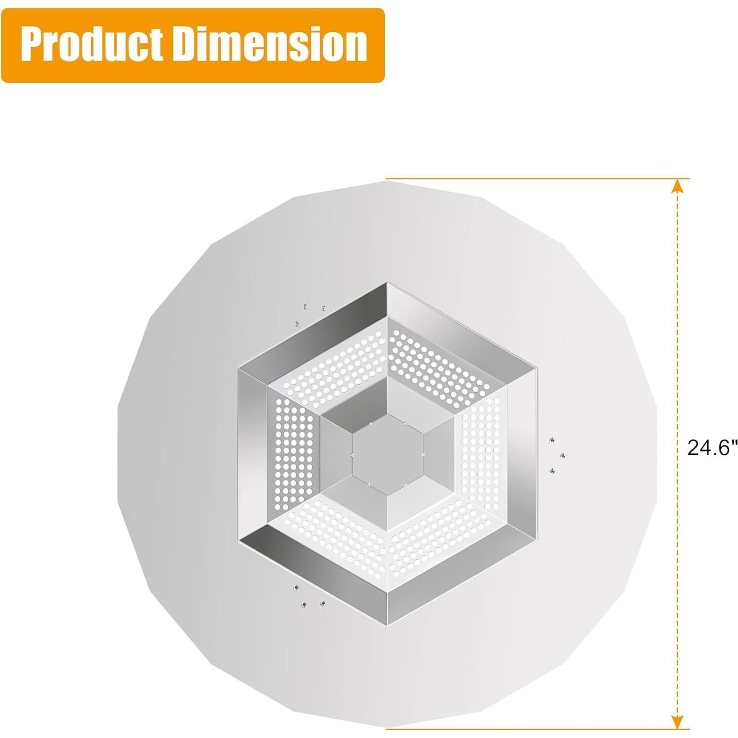 Deflector de Calor BBQ-PLUS para Estufa de Fuego 19.5" Acero Inoxidable