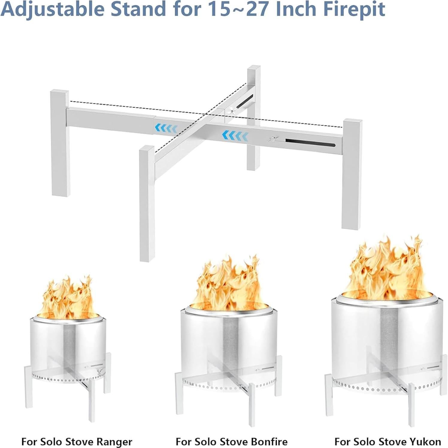 Soporte ajustable para fogata CANDANA 15-27" acero inoxidable