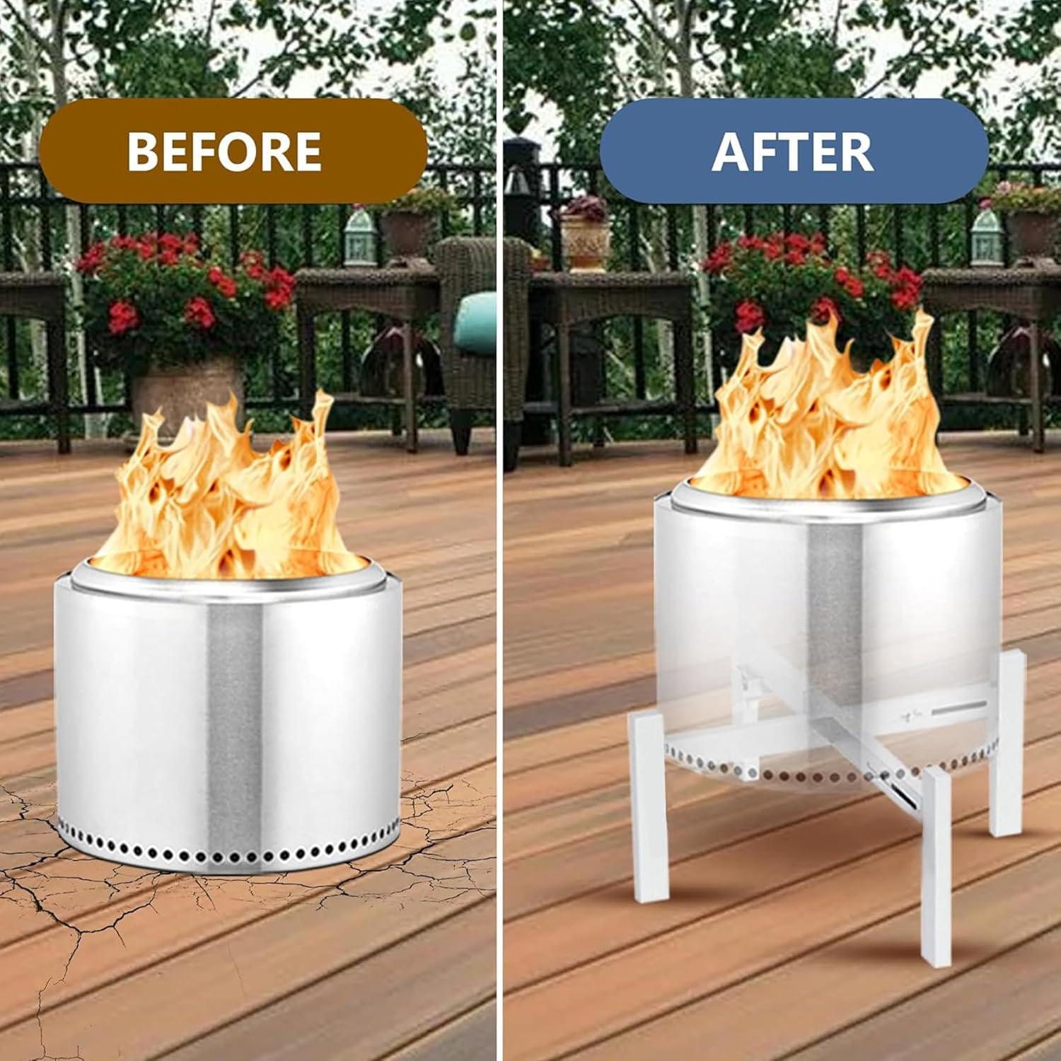 Soporte ajustable para fogata CANDANA 15-27" acero inoxidable