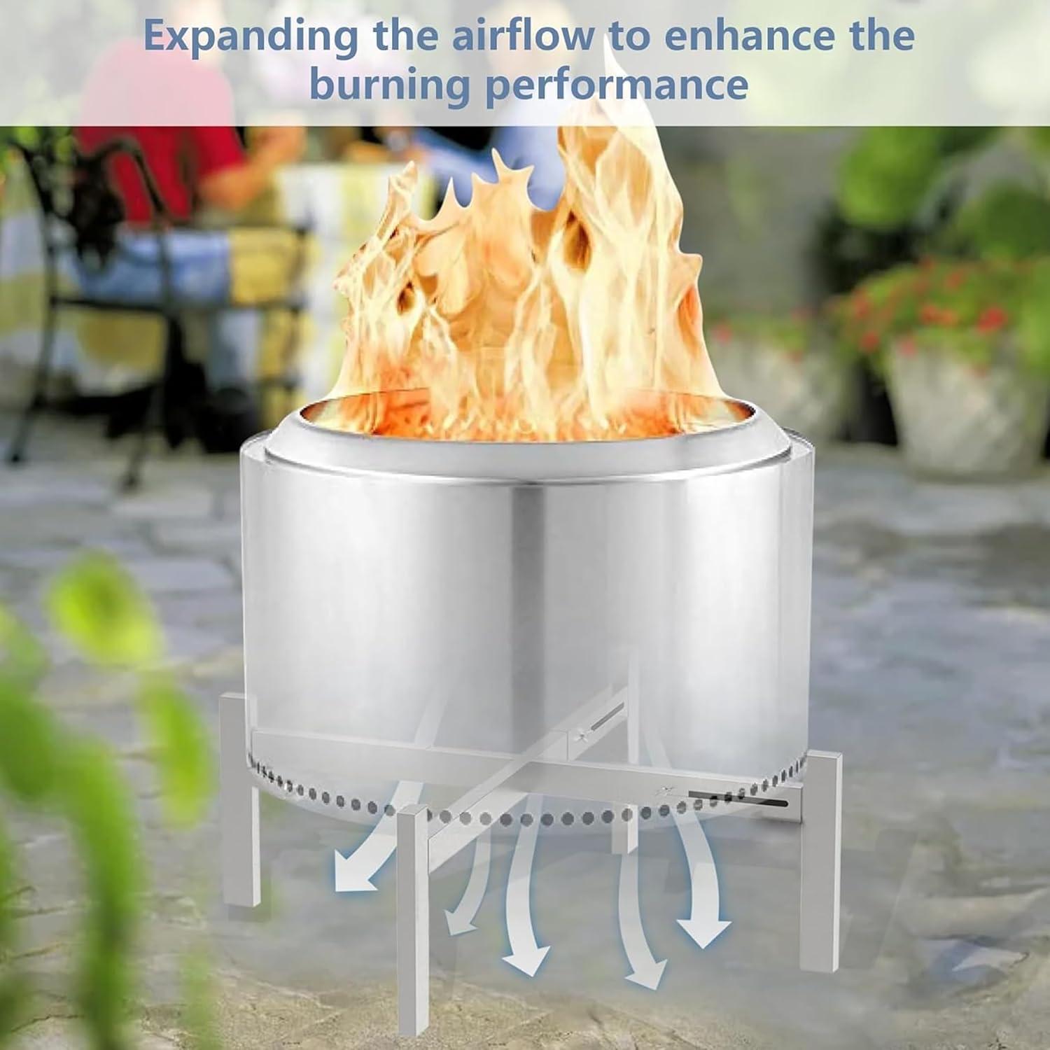 Soporte ajustable para fogata CANDANA 15-27" acero inoxidable