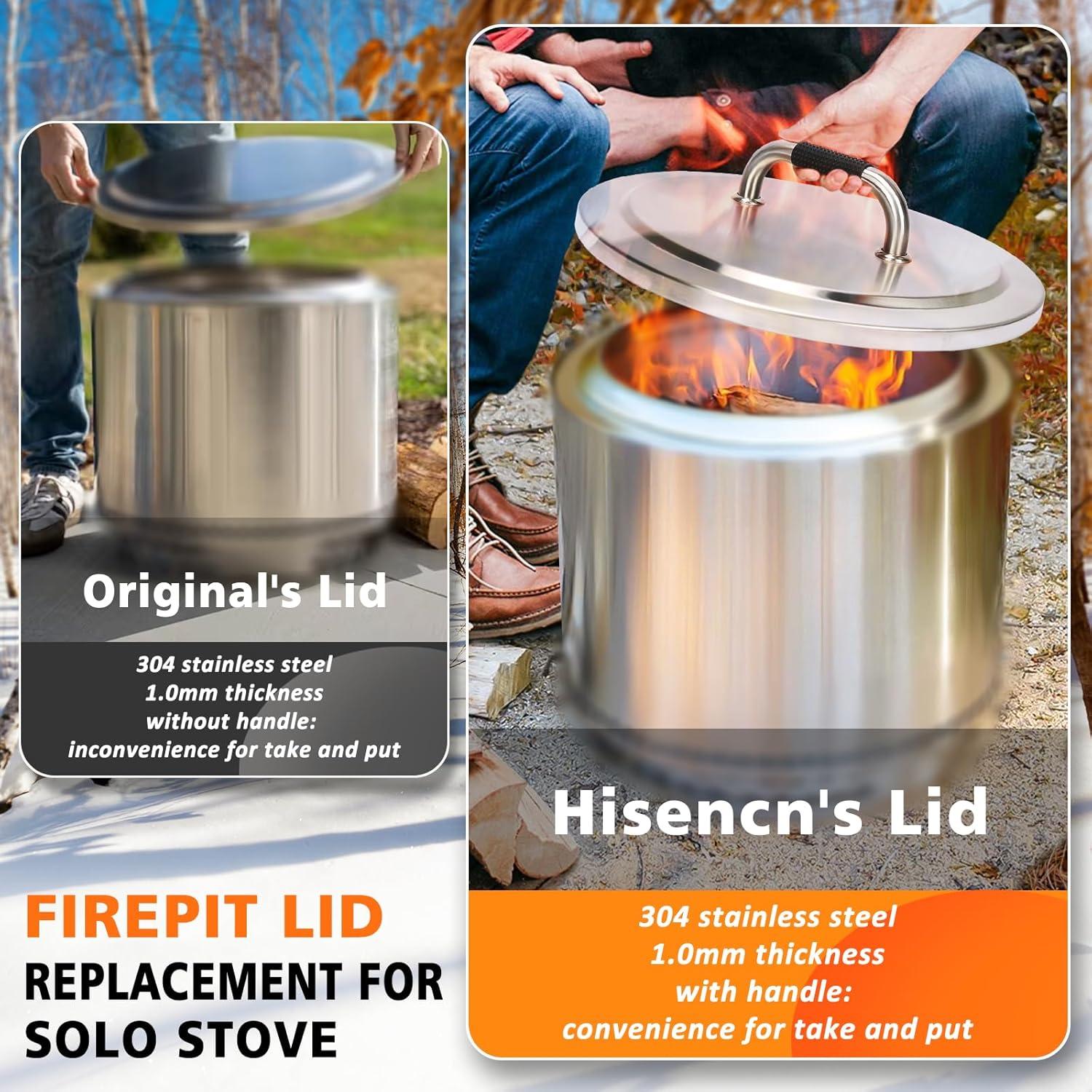 Tapa de Fogón Hisencn 27" Acero Inoxidable para Camping