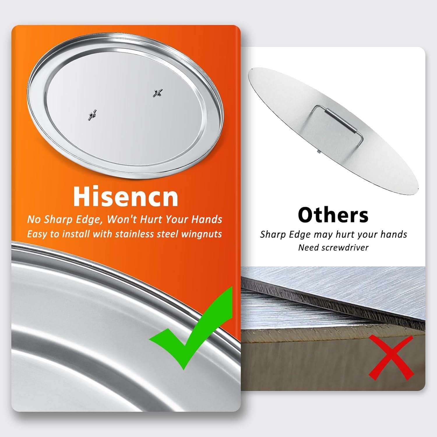 Tapa de Fogón Hisencn 27" Acero Inoxidable para Camping