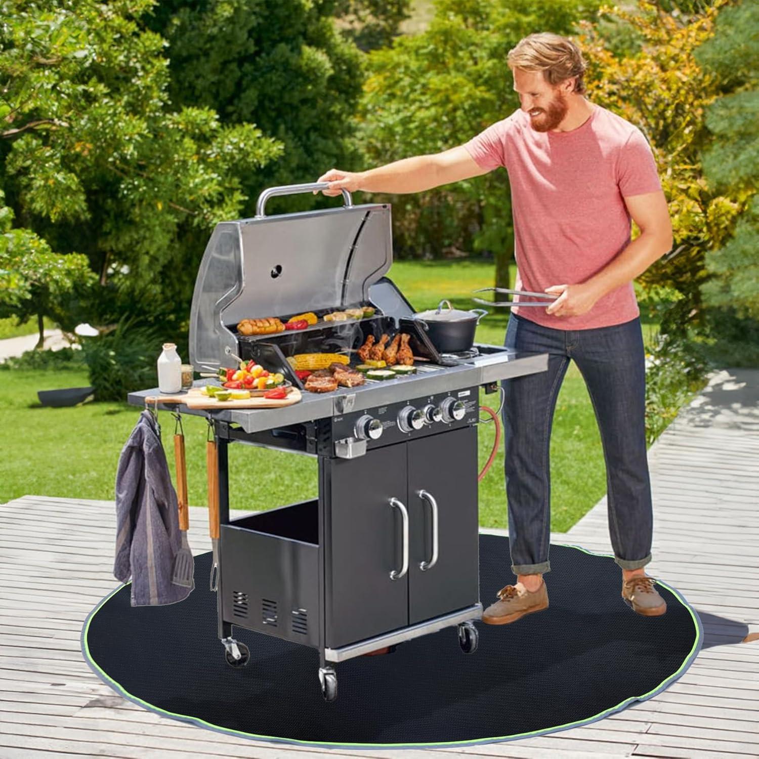 Alfombrilla Antifuego Redonda SLLFLY 91.4 cm para BBQ