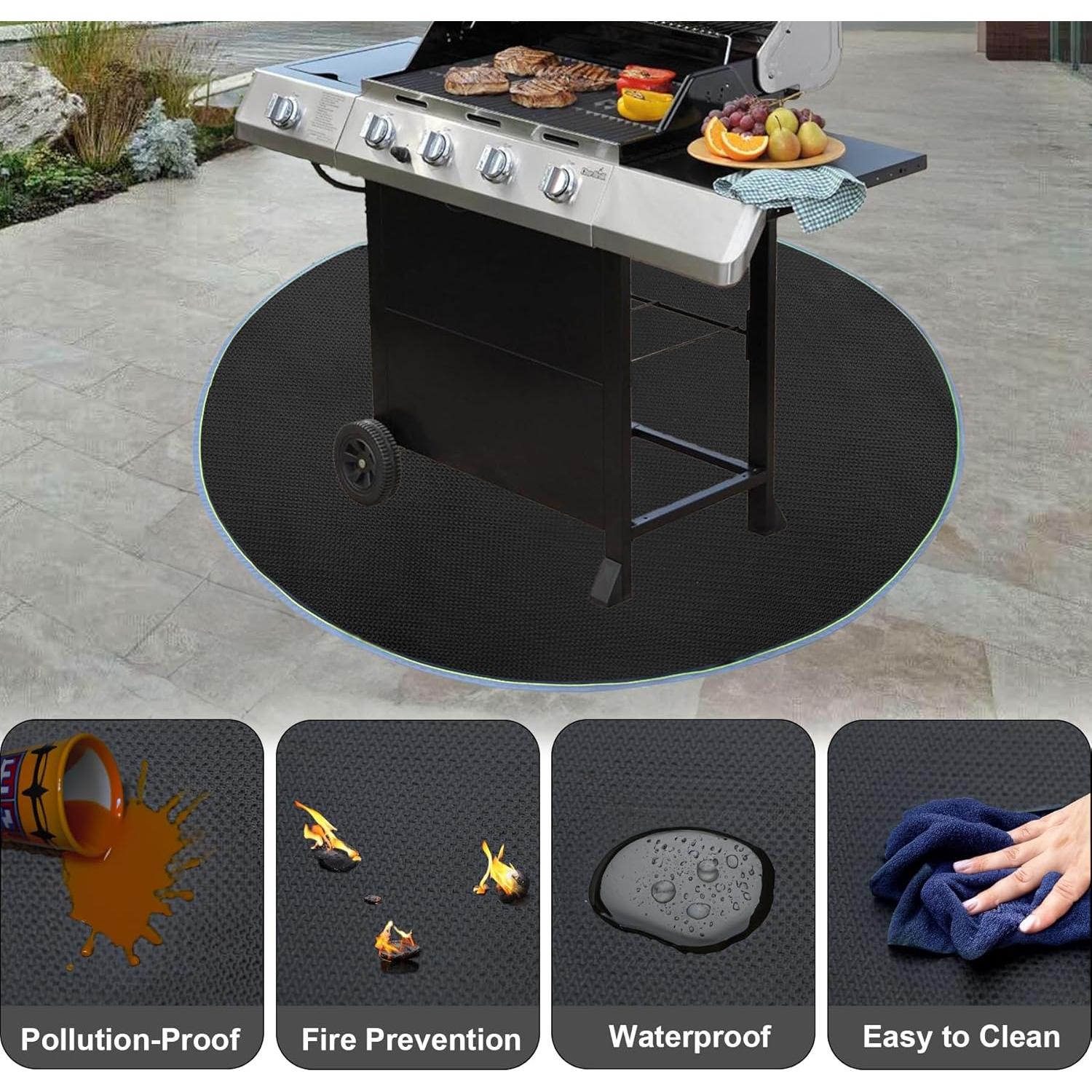 Alfombrilla Antifuego Redonda SLLFLY 91.4 cm para BBQ