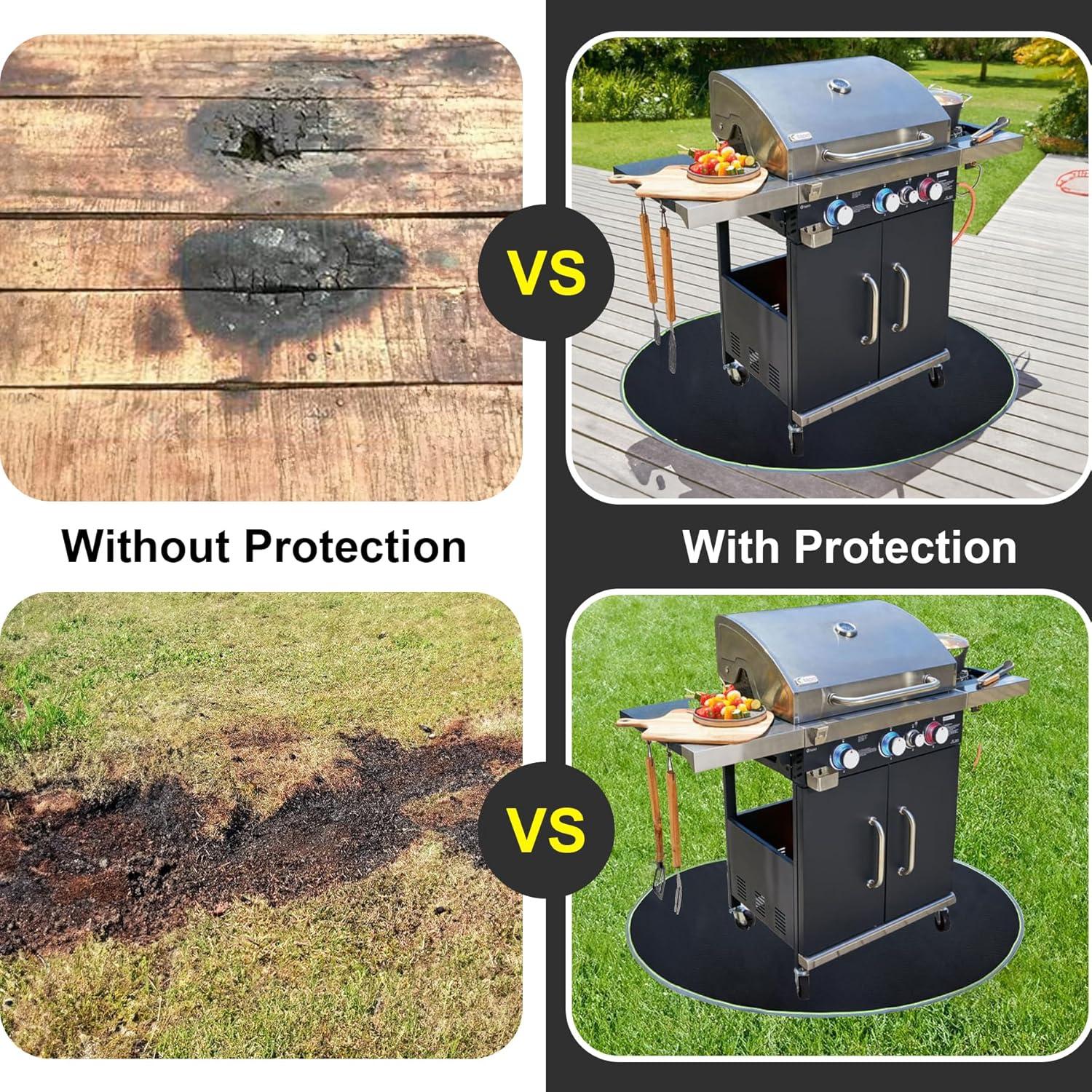 Alfombrilla Antifuego Redonda SLLFLY 91.4 cm para BBQ