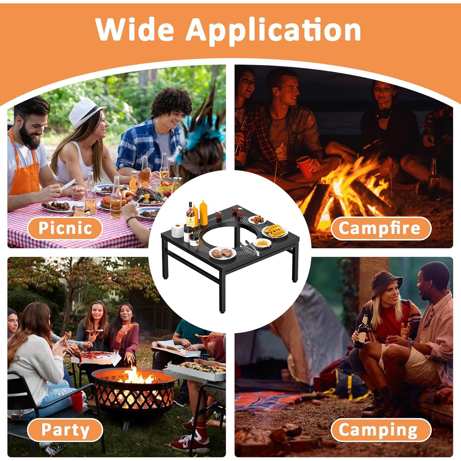 Mesa de Superficie para Fogata AJinTeby 38 cm Cuadrada