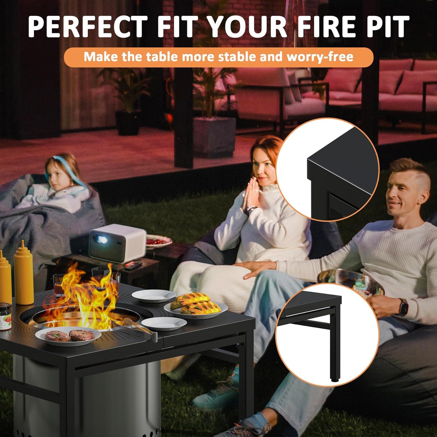 Mesa de Superficie para Fogata AJinTeby 38 cm Cuadrada