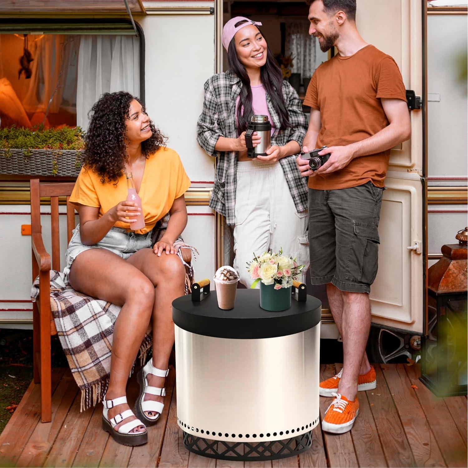 Combo Accesorios para Fogatas FEBTECH - Base 43 cm y Tapa 51 cm