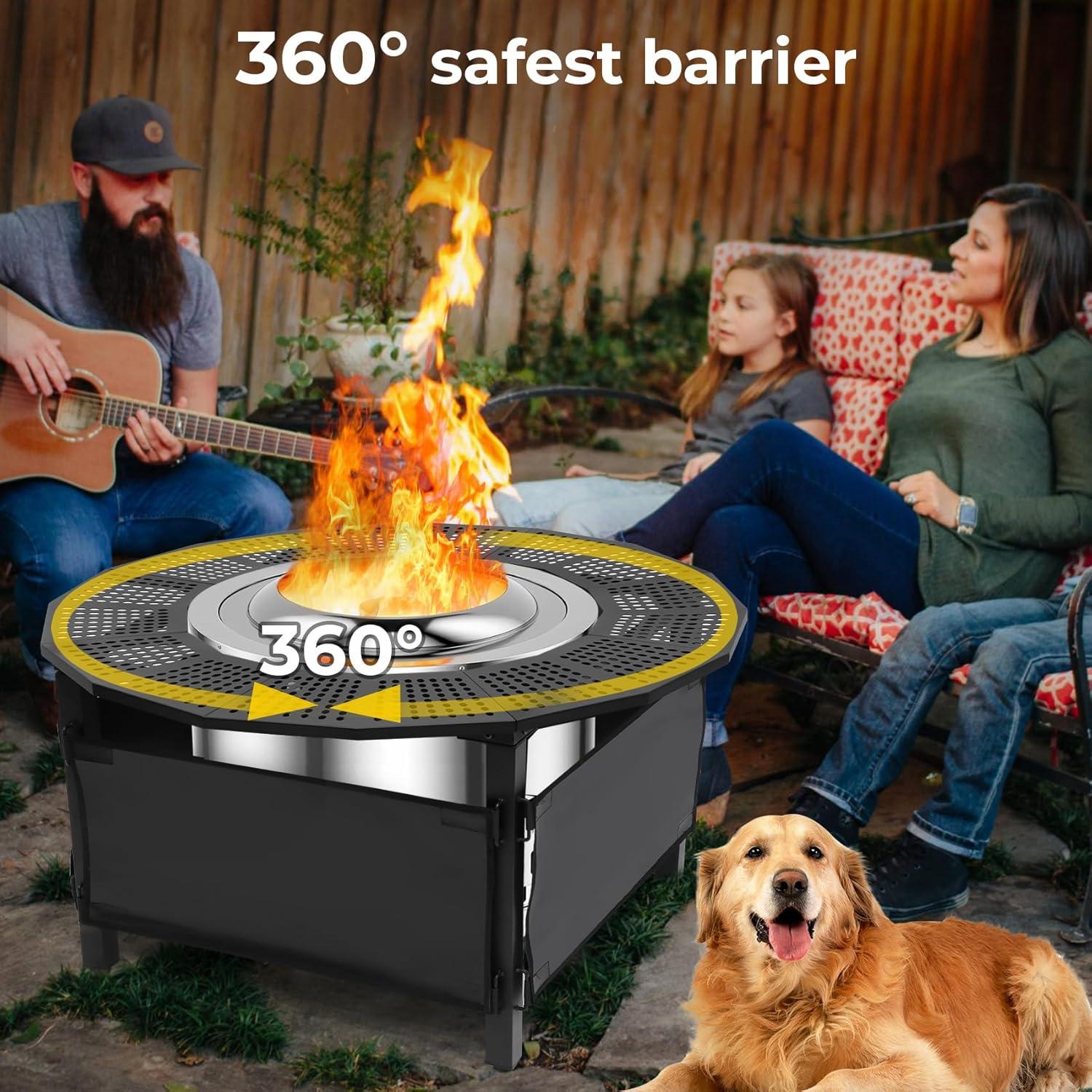 Mesa Rodeo de Fuego 103.5 cm Puzau, Protección 360°