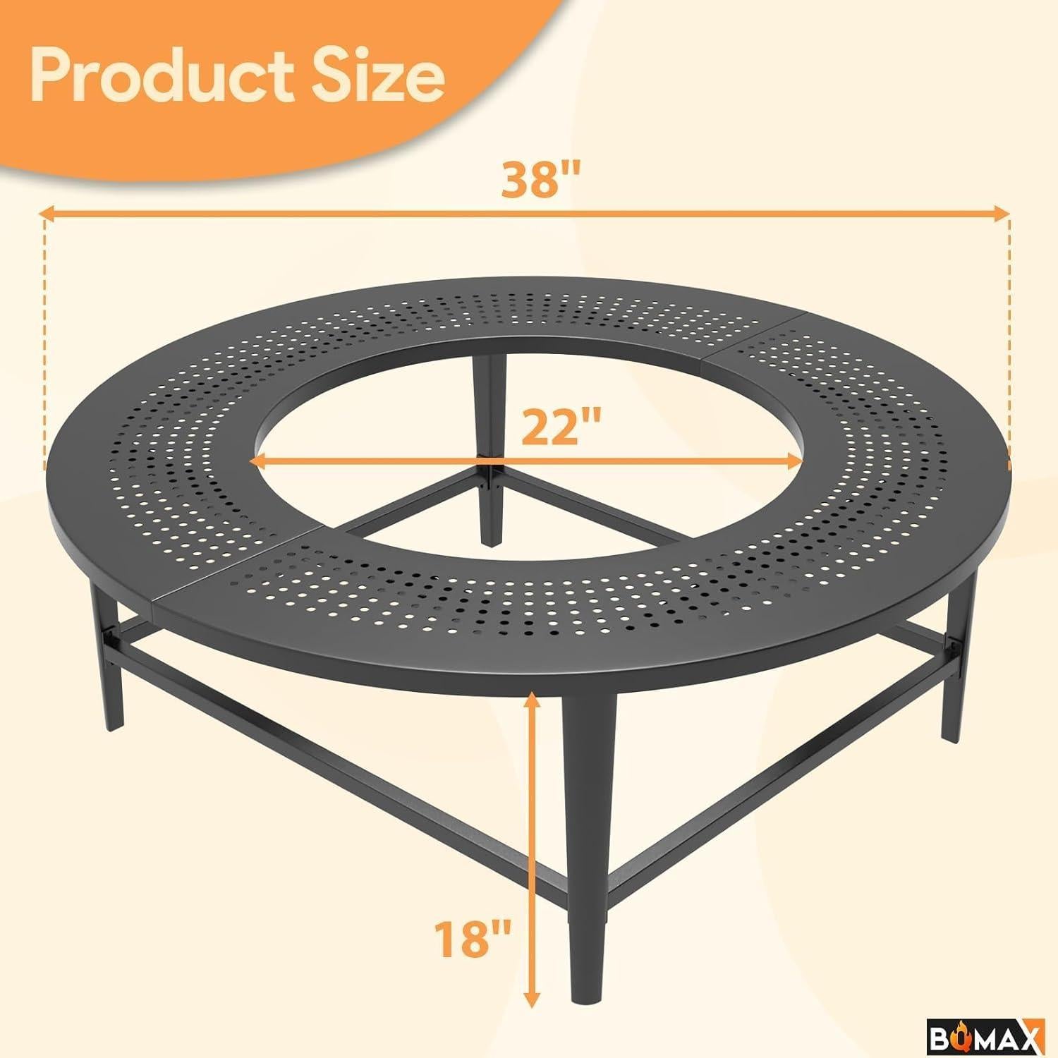 Mesa de Superficie para Fuego BQMAX 96.5 cm Redonda Acero