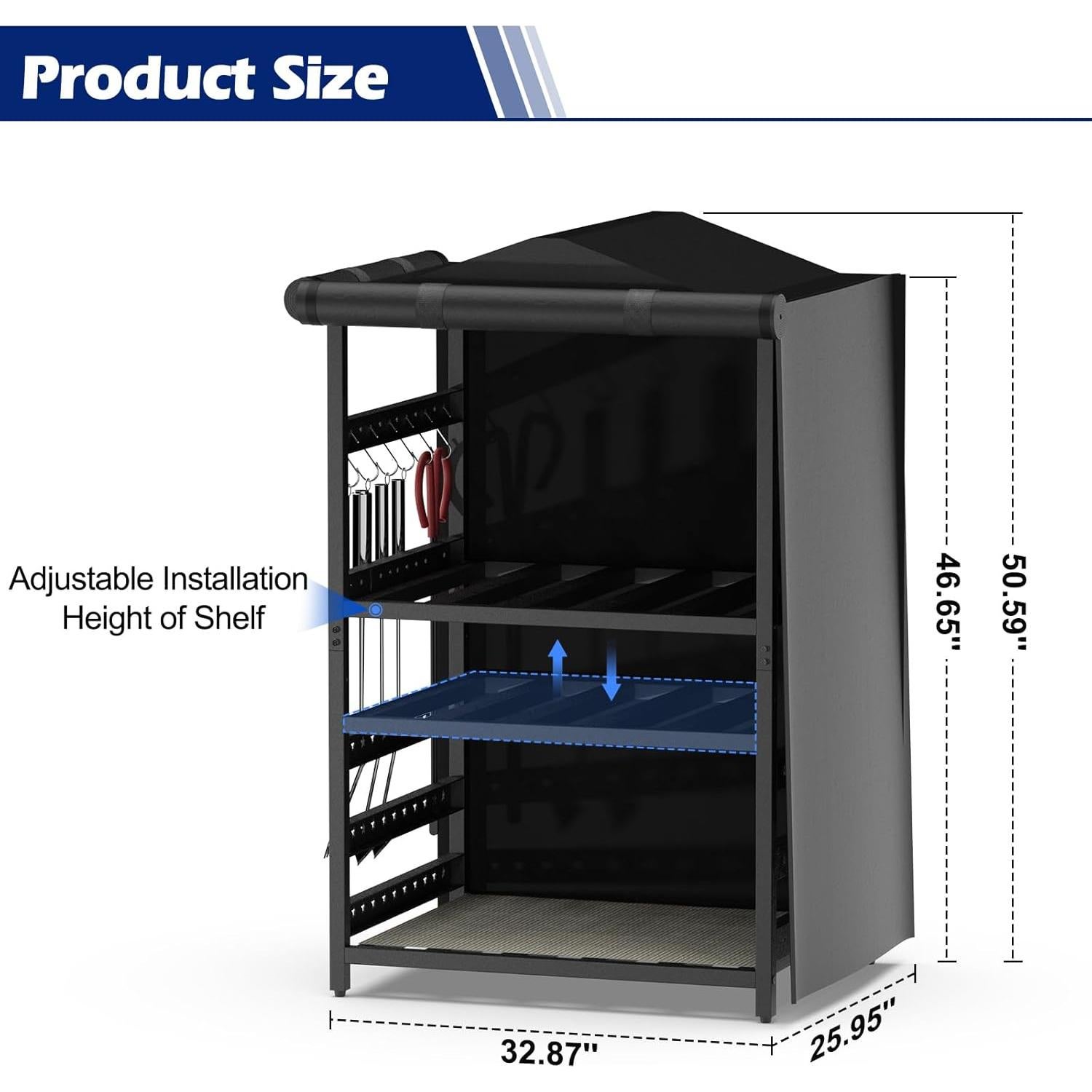 Estante de Leña Exterior Lezbanz con Cubierta Impermeable 65.8x78.7cm