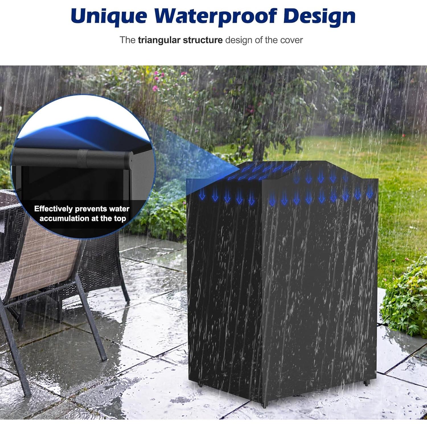 Estante de Leña Exterior Lezbanz con Cubierta Impermeable 65.8x78.7cm