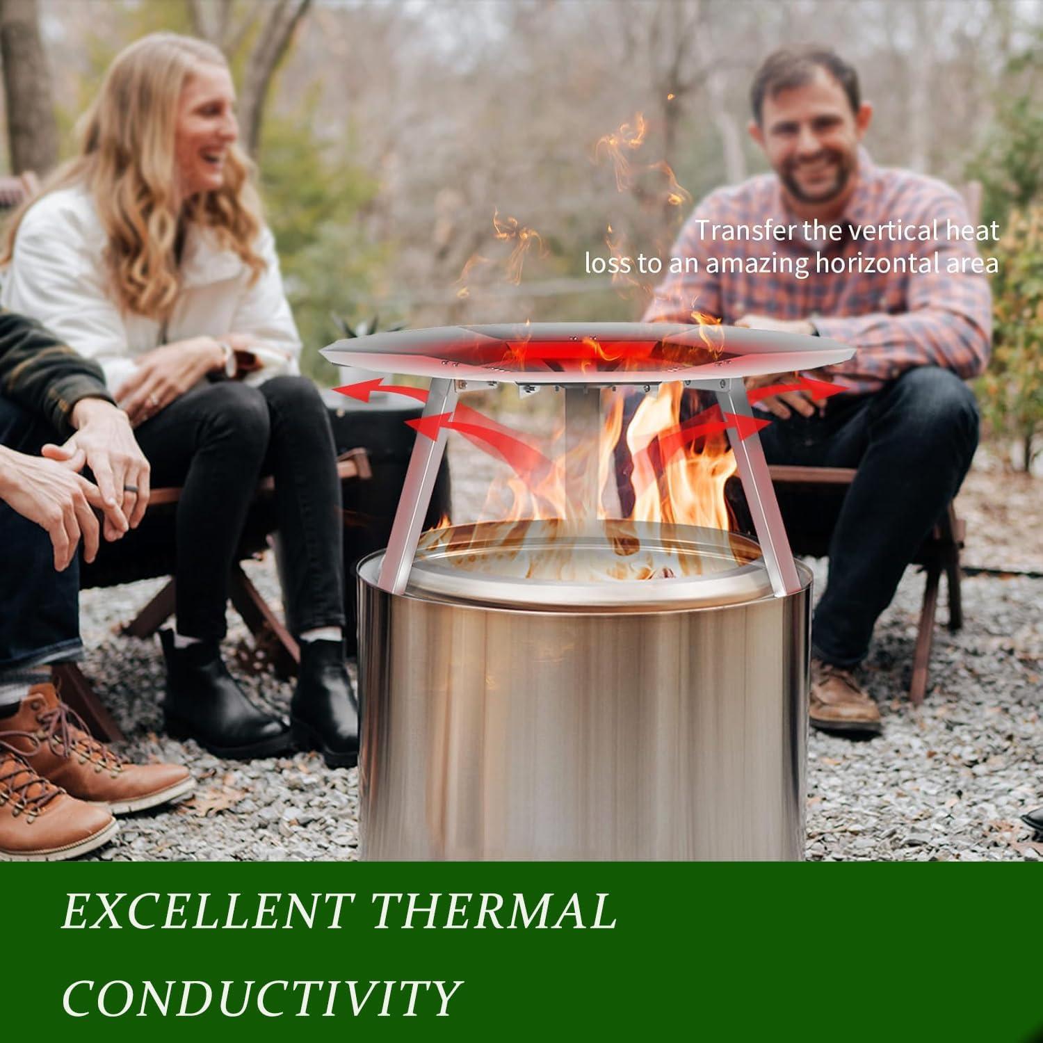 Deflector de Calor KCSYRS para Fogata Bonfire 62.5 cm Acero Inoxidable