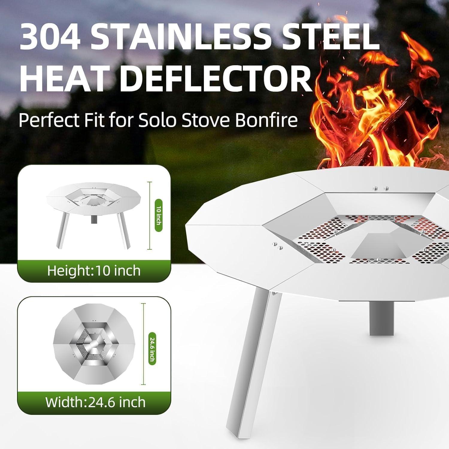 Deflector de Calor KCSYRS para Fogata Bonfire 62.5 cm Acero Inoxidable