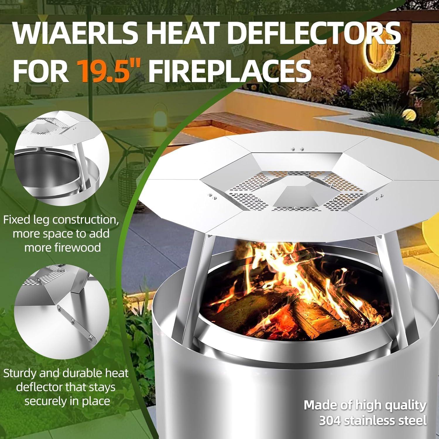 Deflector de Calor KCSYRS para Fogata Bonfire 62.5 cm Acero Inoxidable