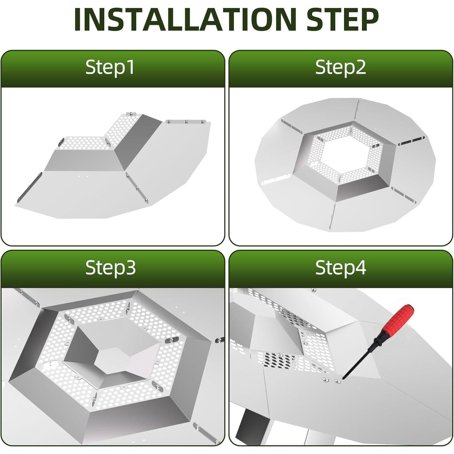 Deflector de Calor KCSYRS para Fogata Bonfire 62.5 cm Acero Inoxidable