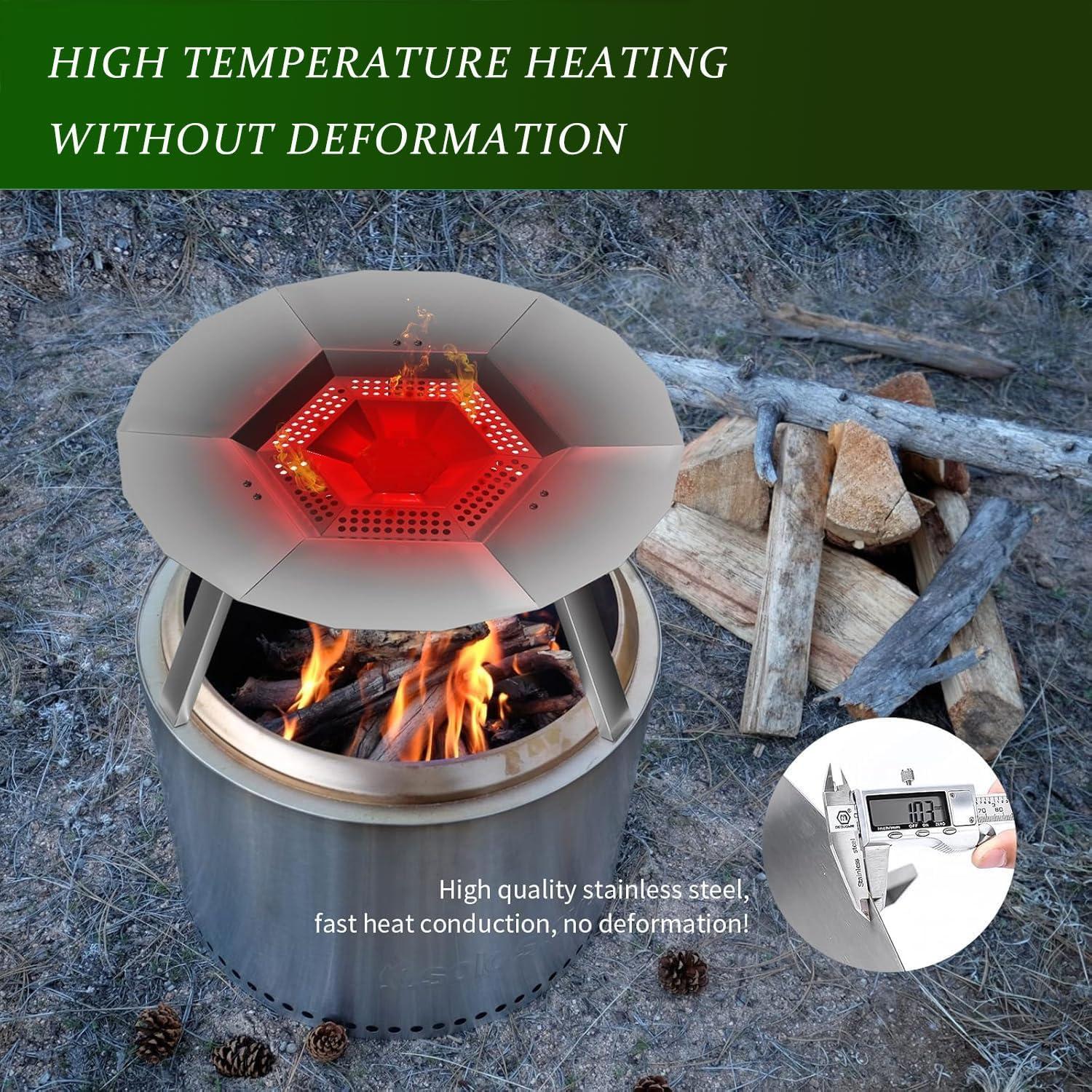 Deflector de Calor KCSYRS para Fogata Bonfire 62.5 cm Acero Inoxidable