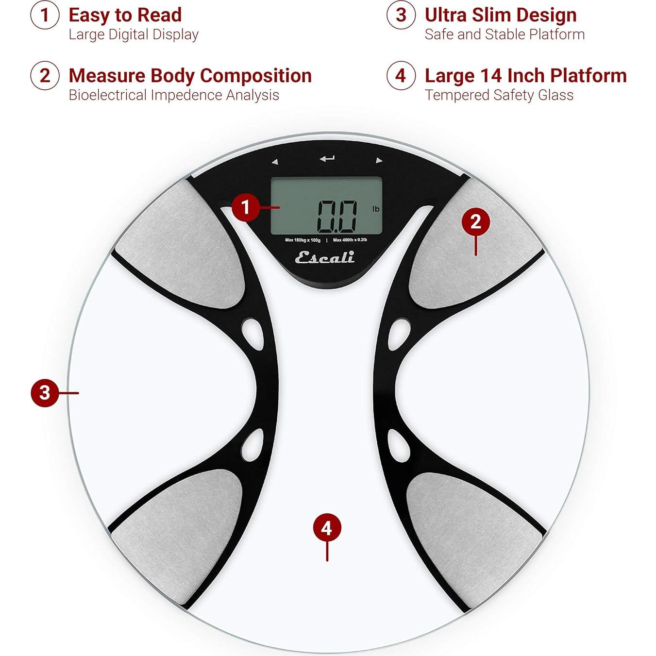 Escala de Composición Corporal Escali BFBW180 Vidrio Templado