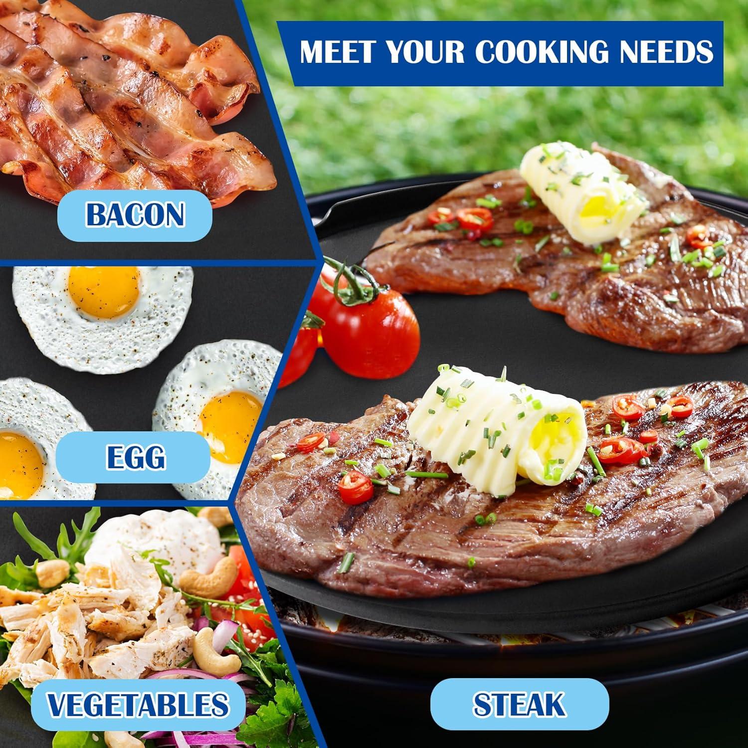 Plancha de hierro fundido 2 en 1 SafBbcue para parrillas 18-22"