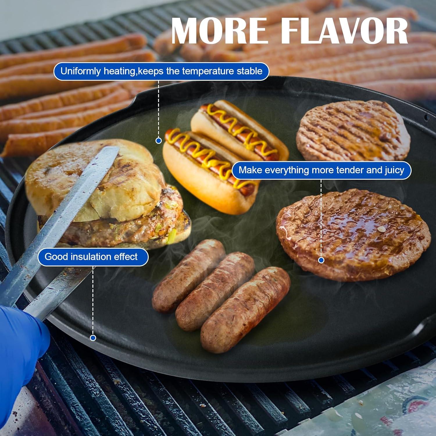 Plancha de hierro fundido 2 en 1 SafBbcue para parrillas 18-22"