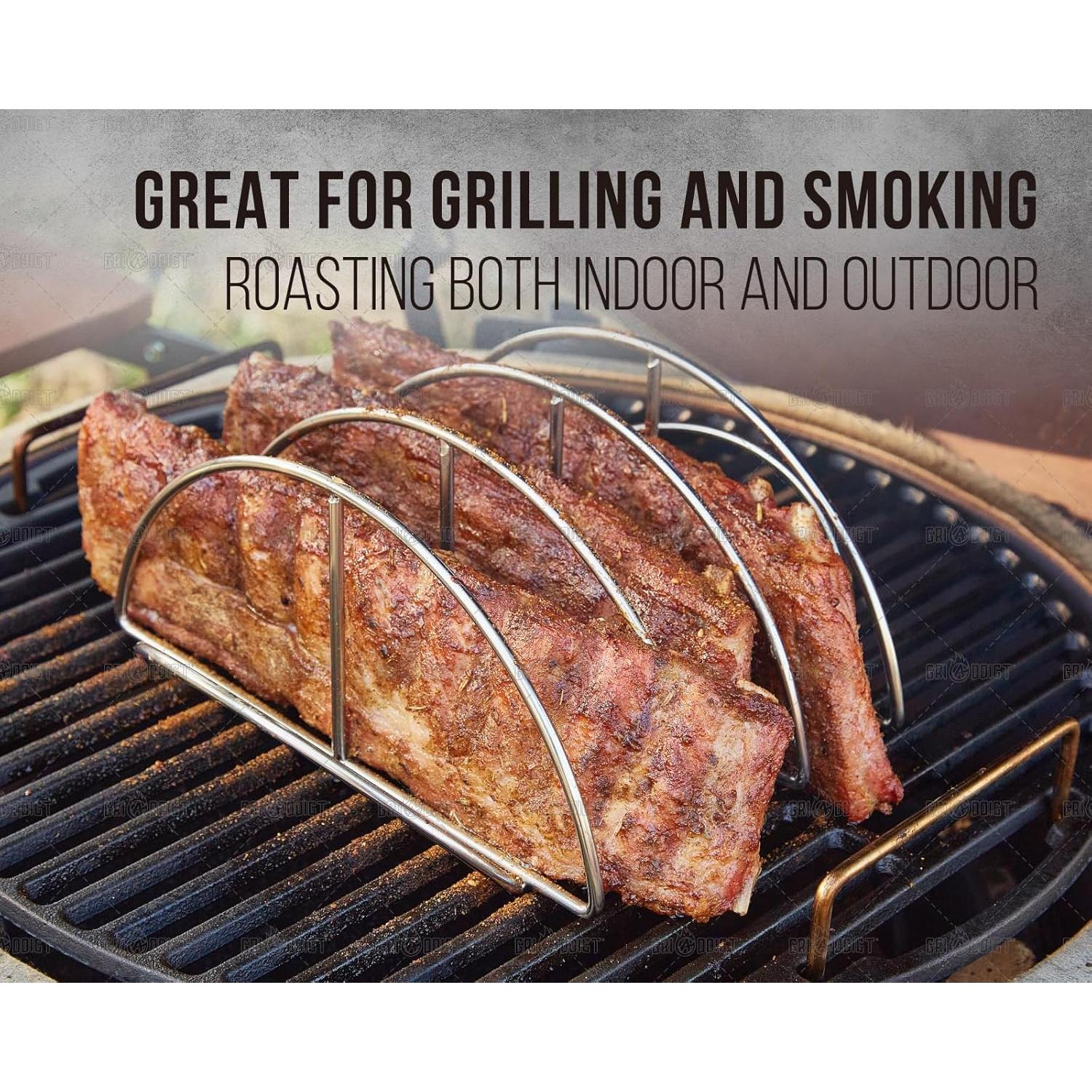 Soporte para Costillas BBQ GriAddict Acero Inoxidable 3 Costillas