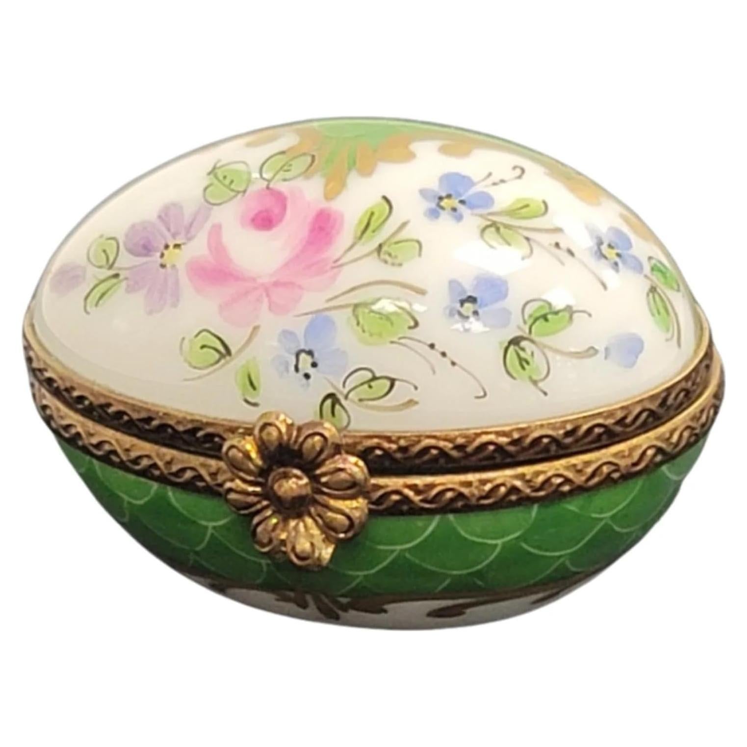 Huevo de Porcelana Verde Limoges - 1 Pieza