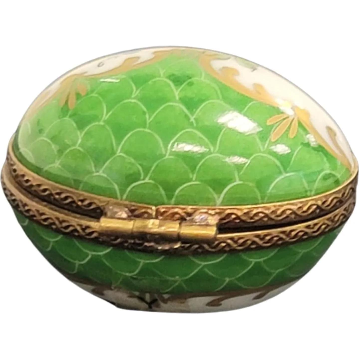 Huevo de Porcelana Verde Limoges - 1 Pieza