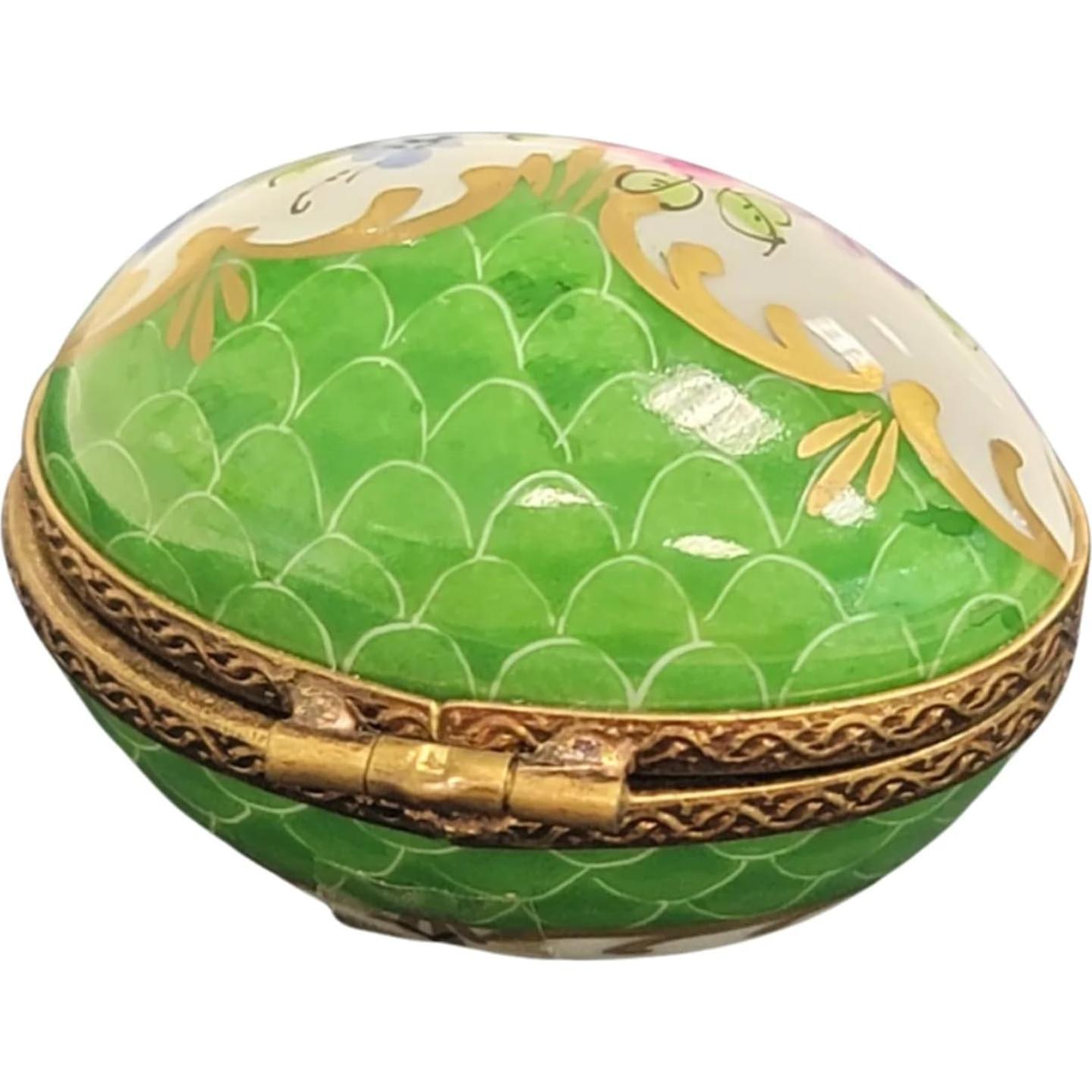 Huevo de Porcelana Verde Limoges - 1 Pieza