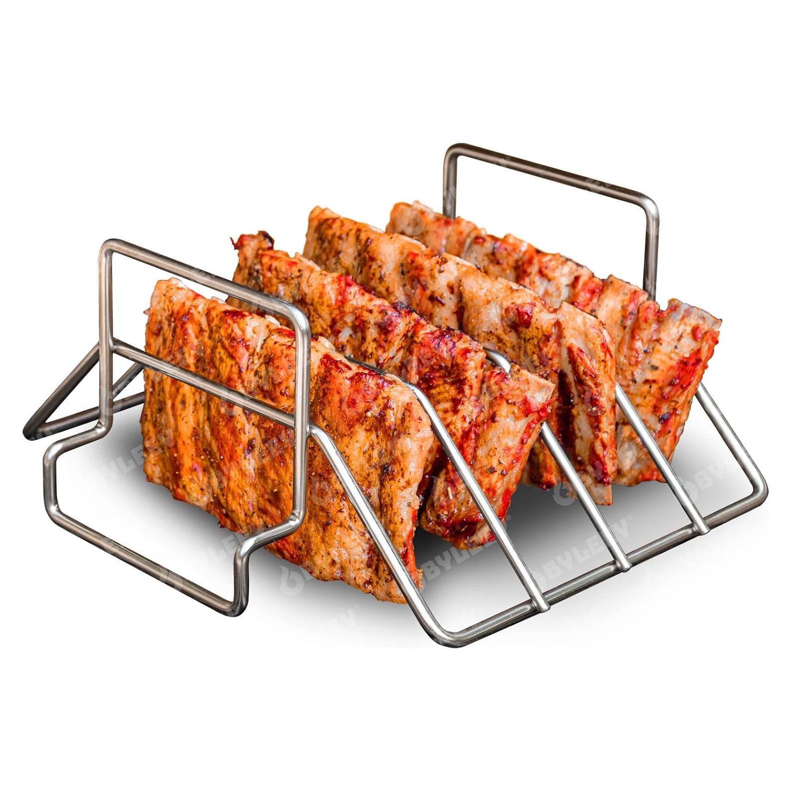 Rack de Acero Inoxidable para Costillas BYLEEY - 4 Racks