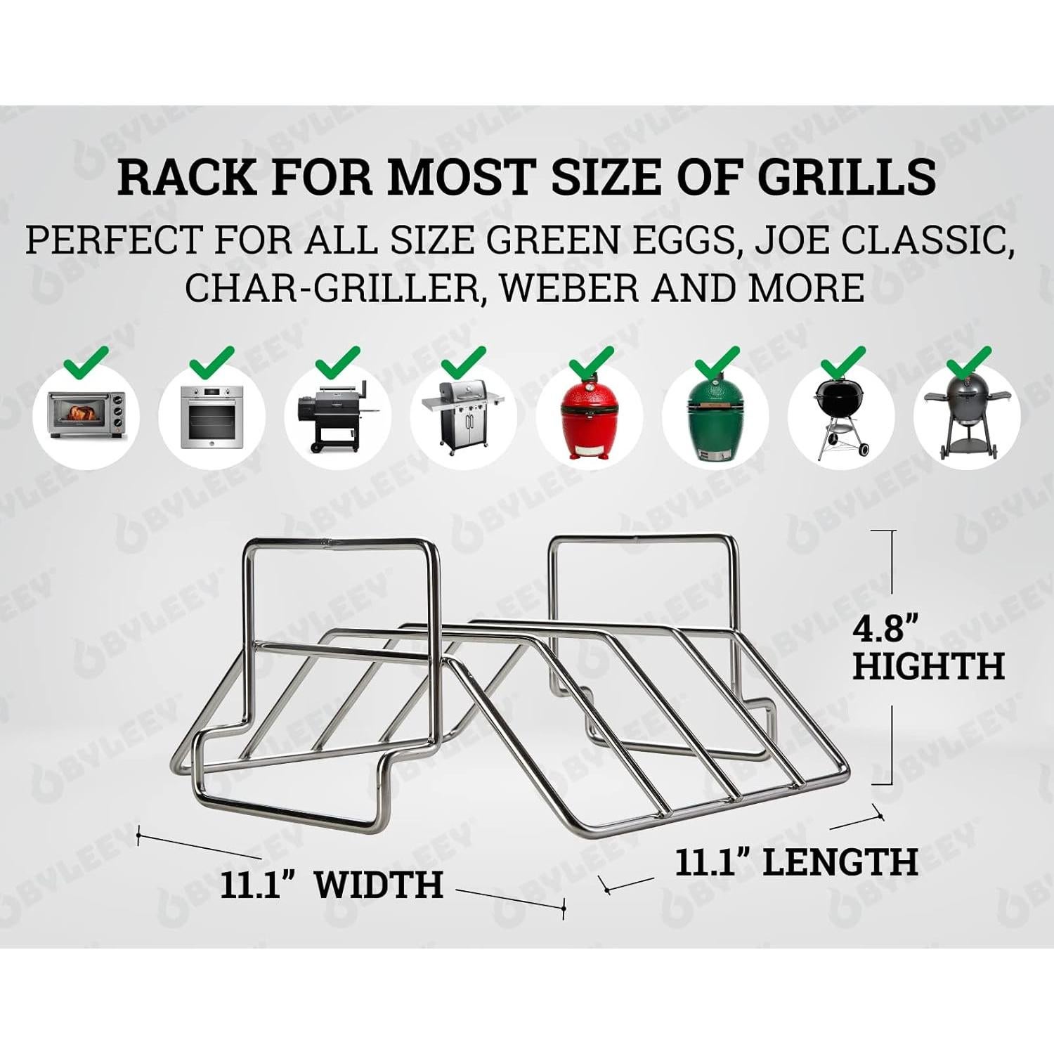 Rack de Acero Inoxidable para Costillas BYLEEY - 4 Racks
