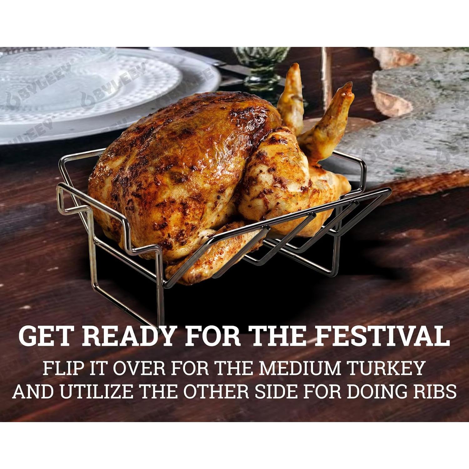 Rack de Acero Inoxidable para Costillas BYLEEY - 4 Racks