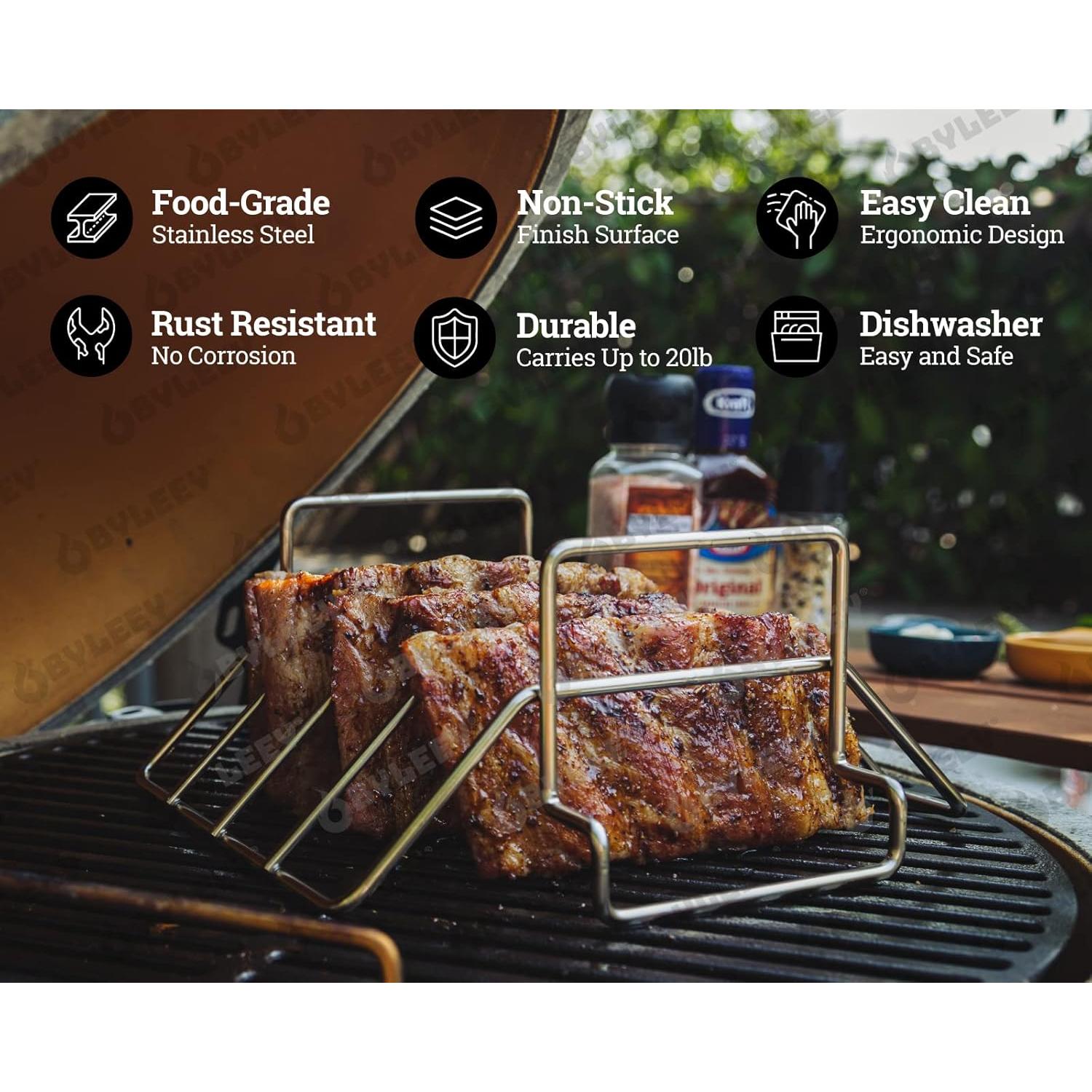 Rack de Acero Inoxidable para Costillas BYLEEY - 4 Racks