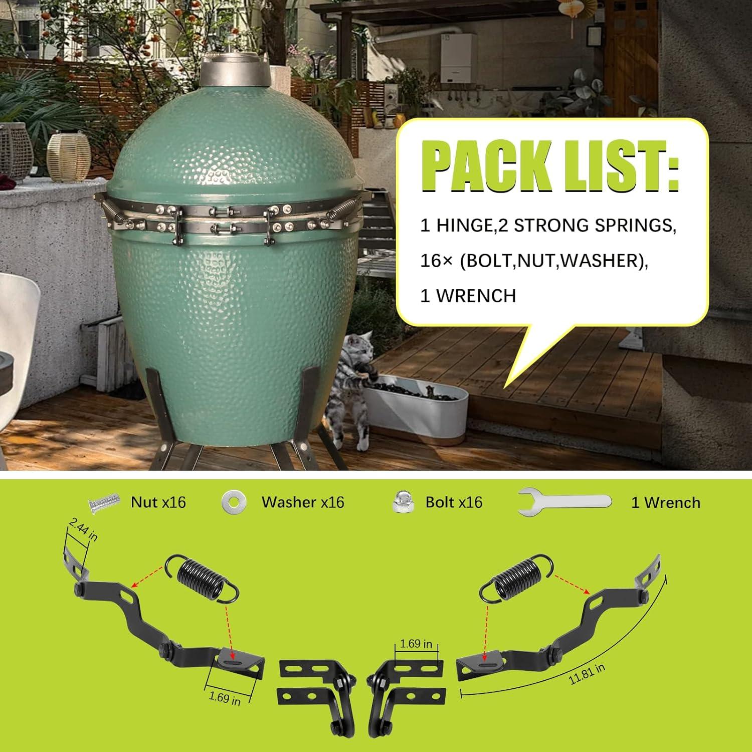 Ensamblaje de Bisagra OLAMO para Large Green Egg - Kit Completo