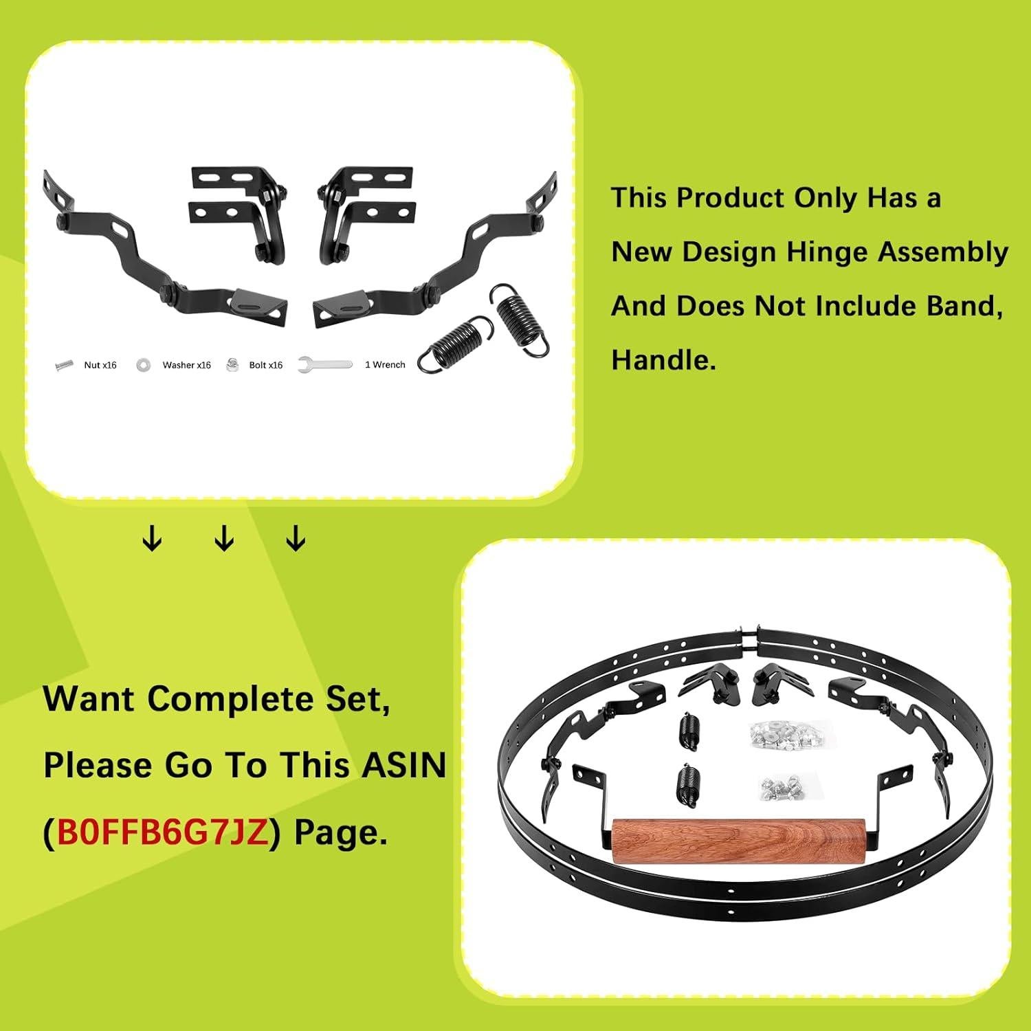 Ensamblaje de Bisagra OLAMO para Large Green Egg - Kit Completo