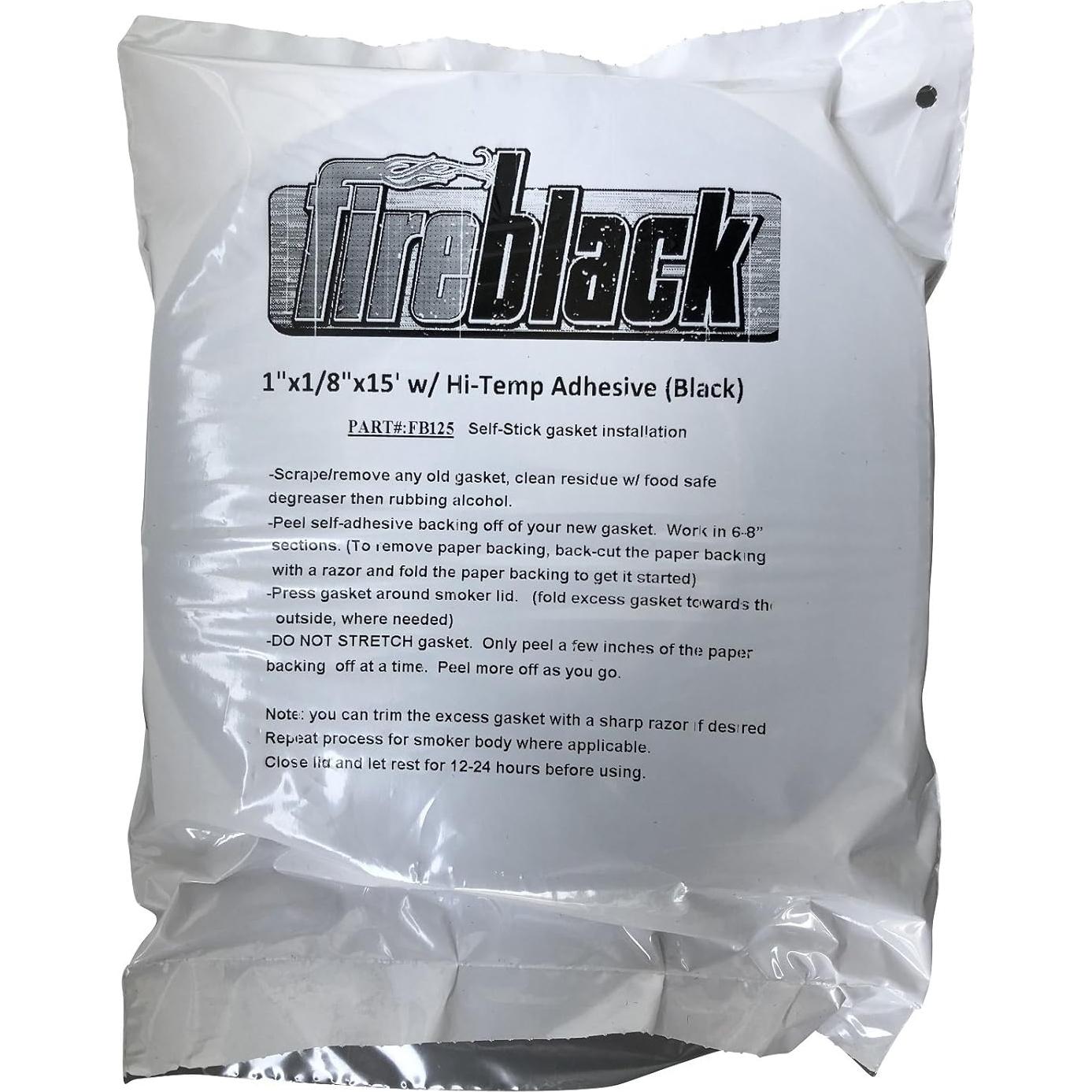 Junta Autoadhesiva FireBlack 125 Negra para Ahumador 15 pies