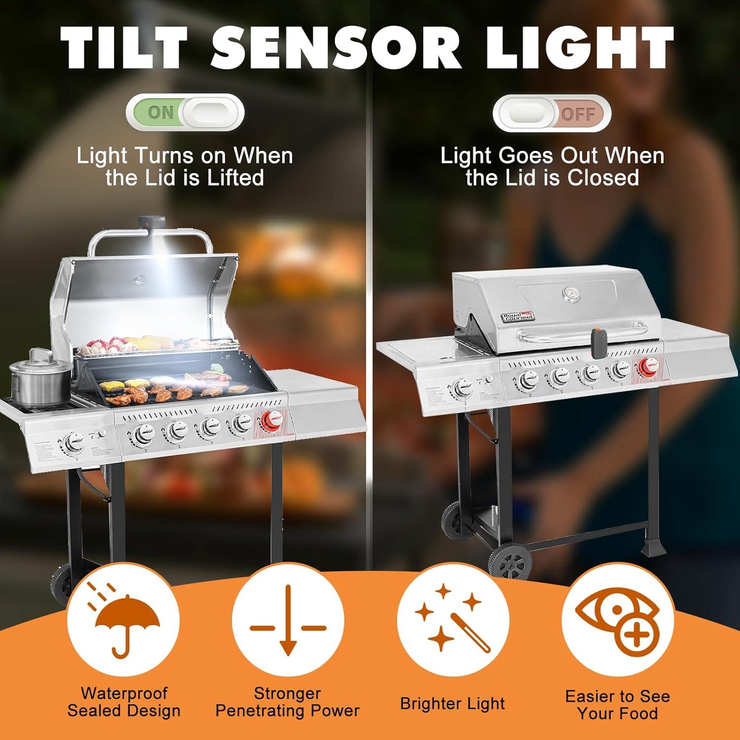 Paquete de 2 Luces para Parrilla OATISLife - Brillantes y Resistentes