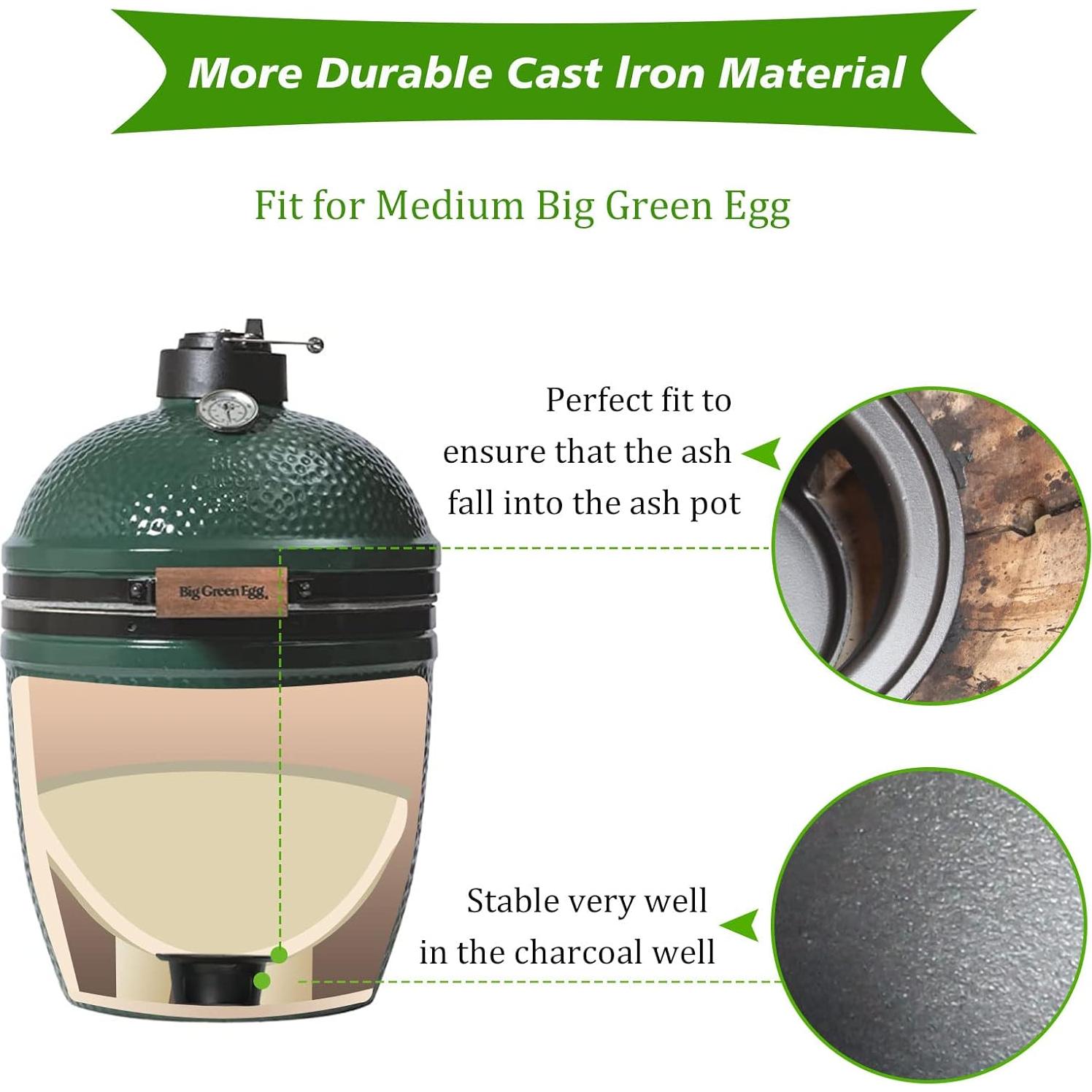 Cubo de Ceniza Hierro Fundido KAMaster para Big Green Egg Mediano