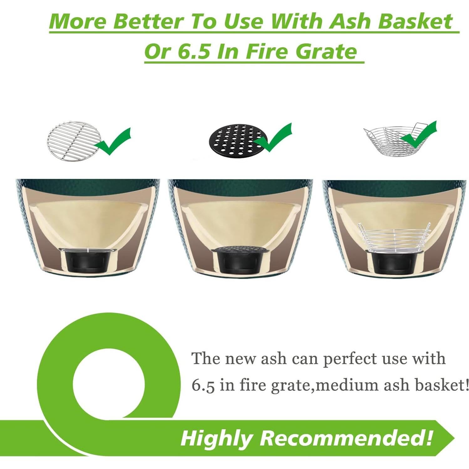 Cubo de Ceniza Hierro Fundido KAMaster para Big Green Egg Mediano