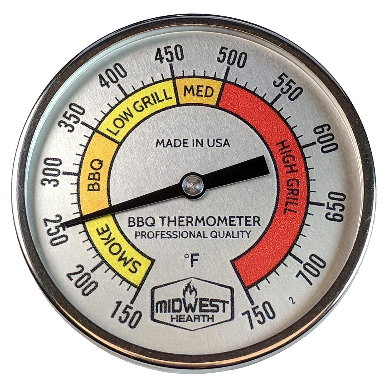 Termómetro Profesional Midwest Hearth 7.62 cm para Parrillas Kamado