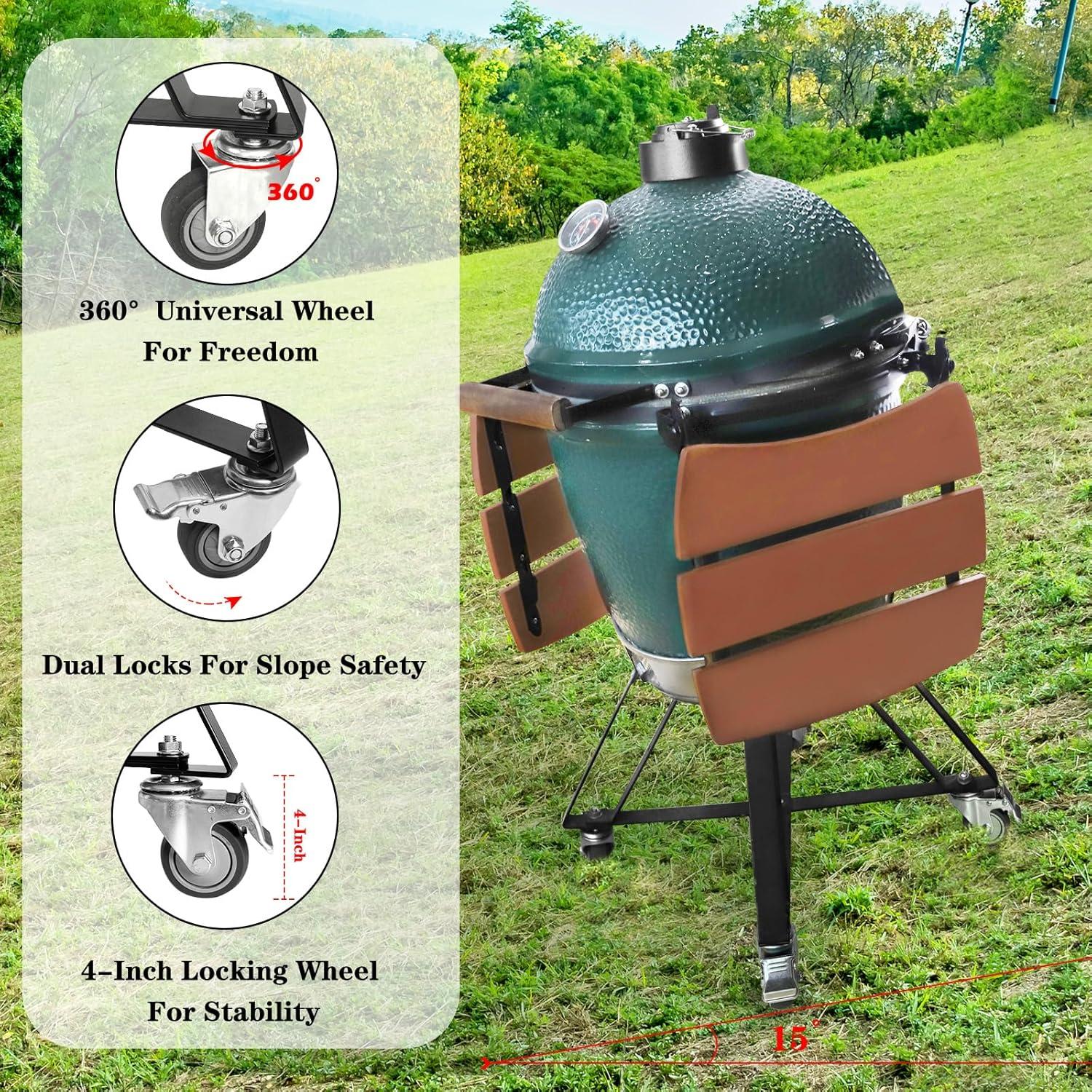 Carro Rodante Kamado Fábrica Negro 39.4 cm Acero Resistente